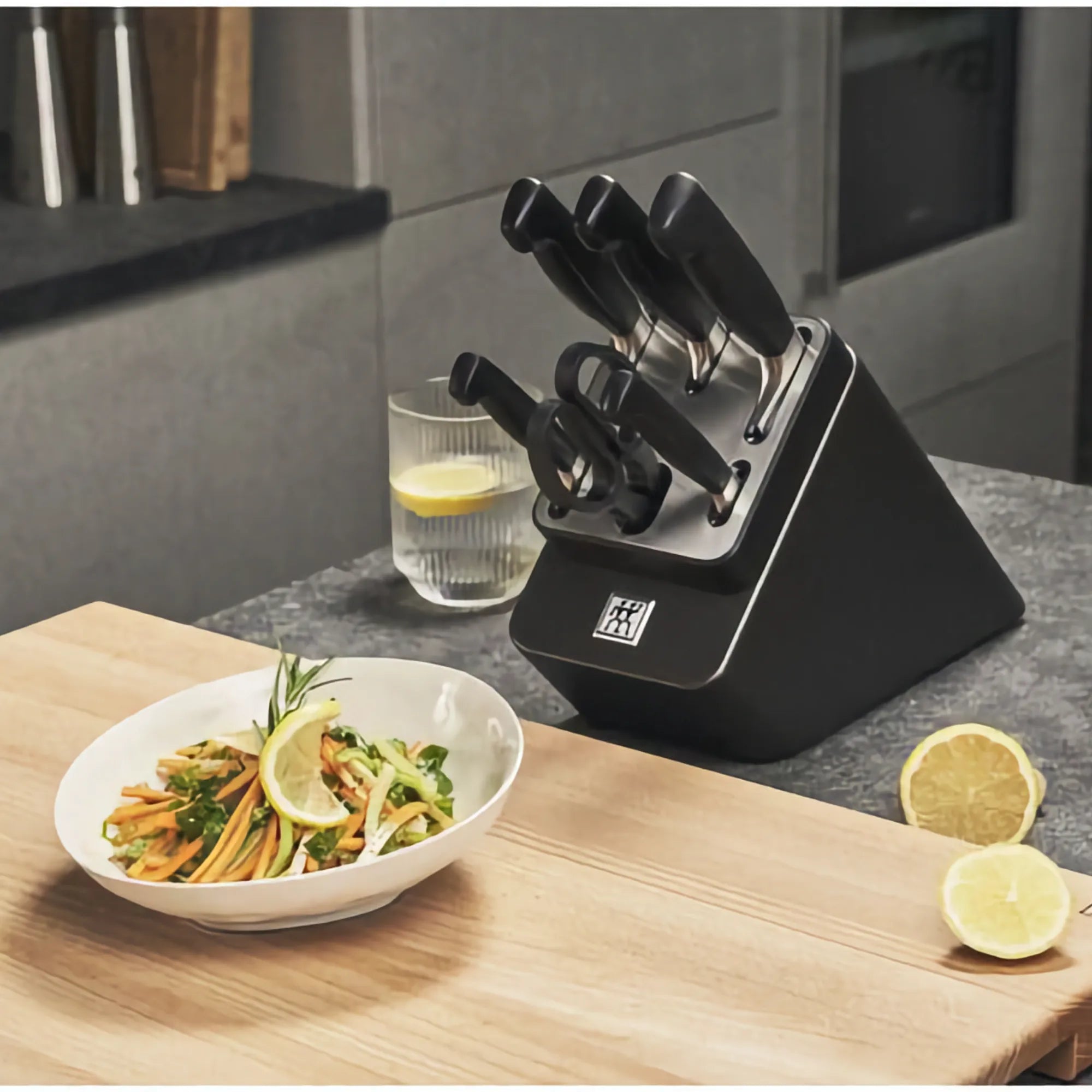 ZWILLING 7-Piece Knife Block Set with Sharpening Function – Stylish Anthracite Design, Made in Germany