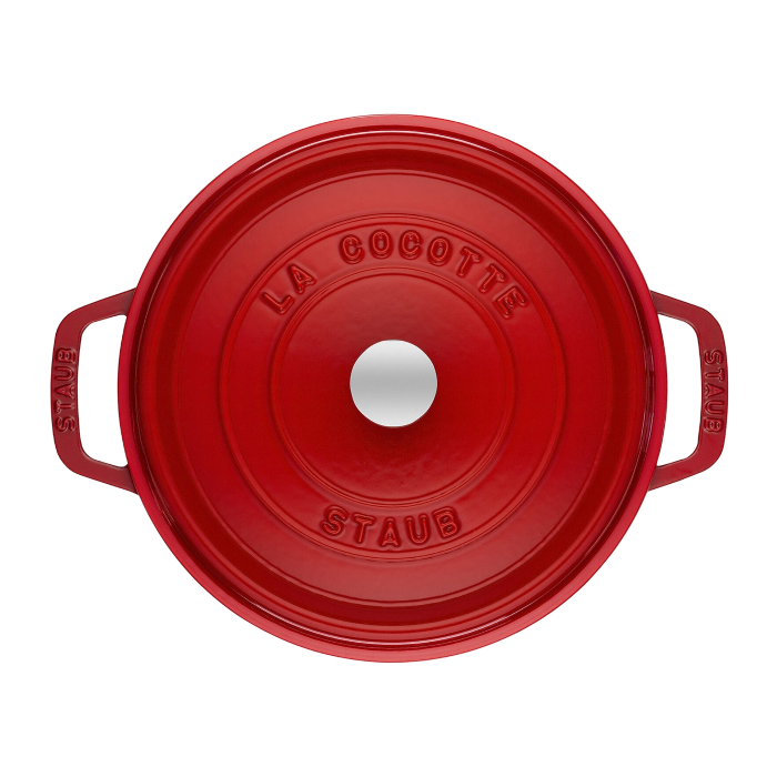 STAUB La Cocotte 5.25 L Cast Iron Round Cocotte, Cherry