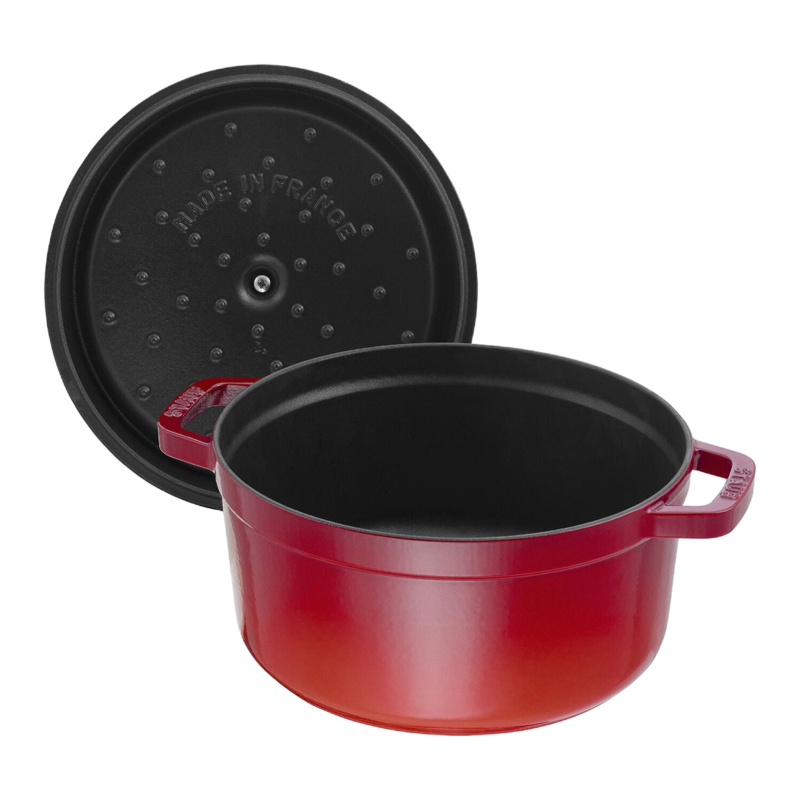 STAUB La Cocotte 5.25 L Cast Iron Round Cocotte, Cherry