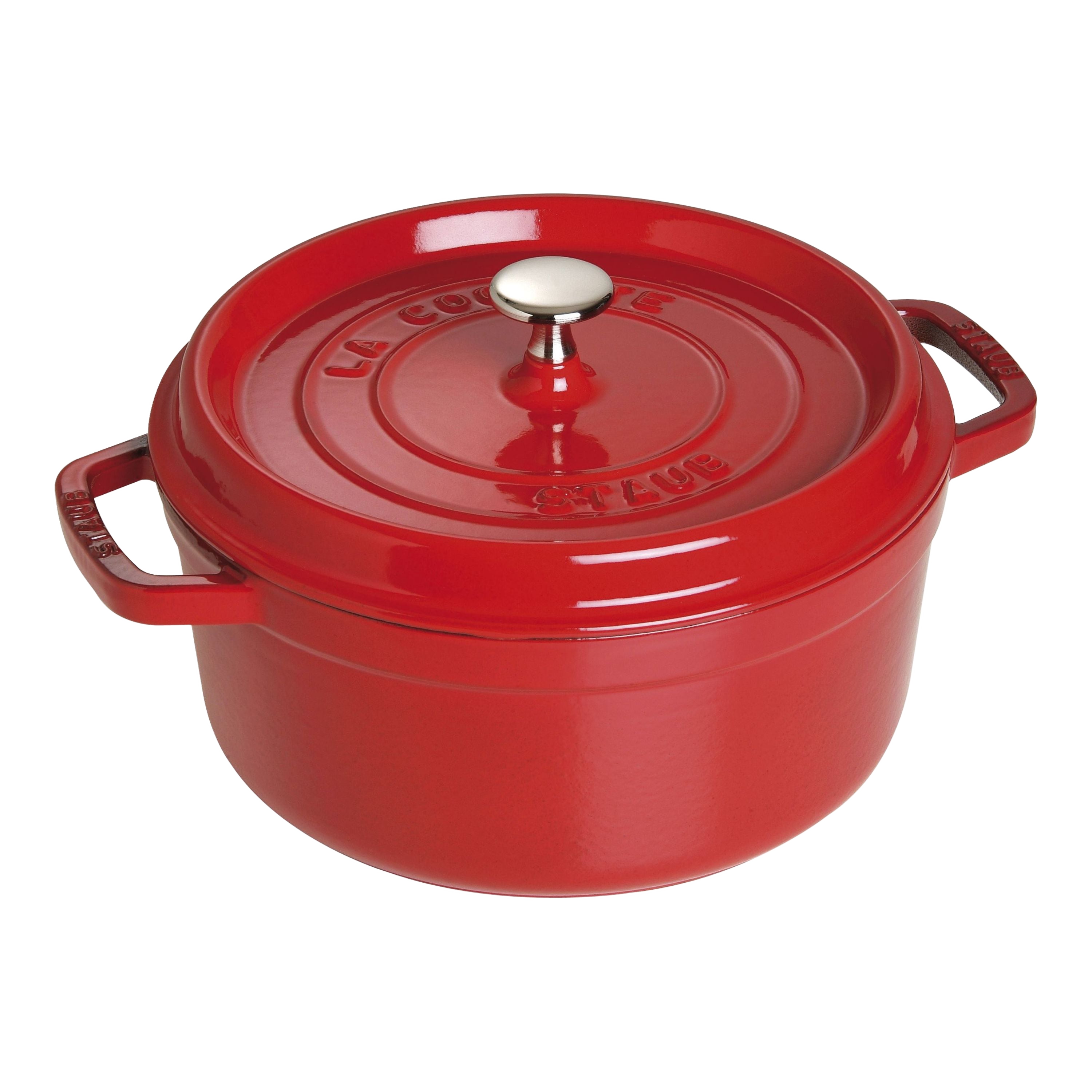 STAUB La Cocotte 5.25 L Cast Iron Round Cocotte, Cherry