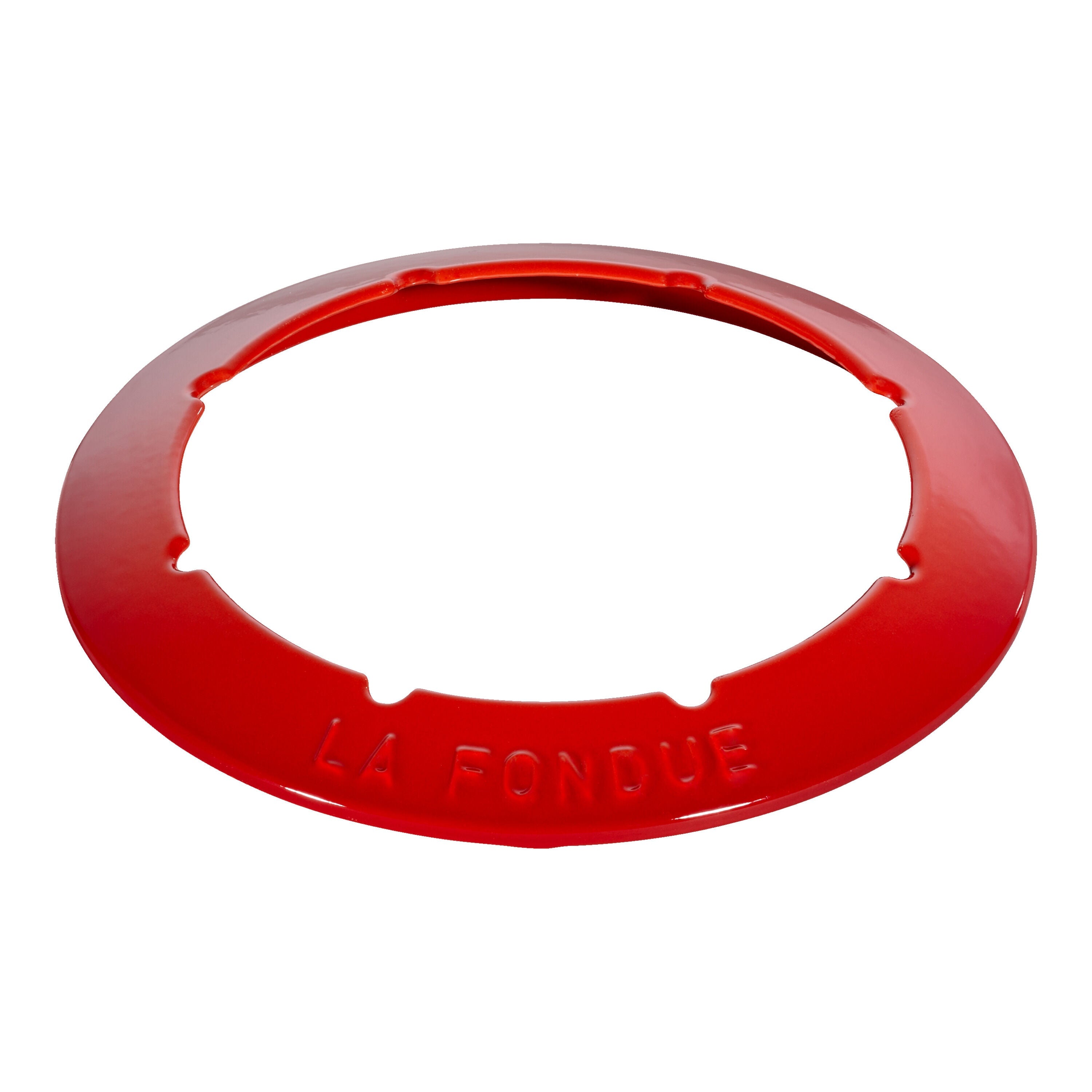 staub specialities cast iron fondue set, cherry red