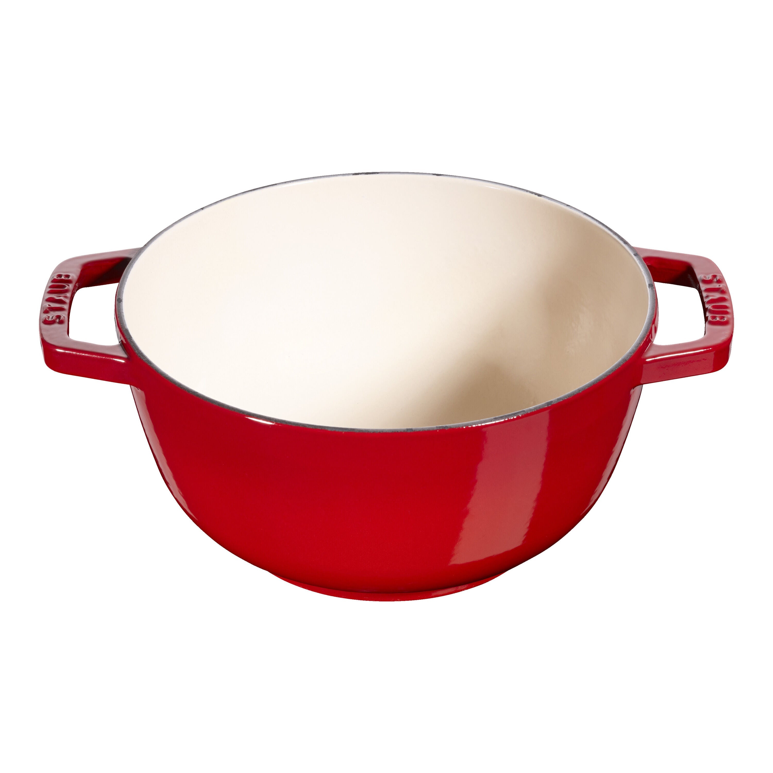 staub specialities cast iron fondue set, cherry red