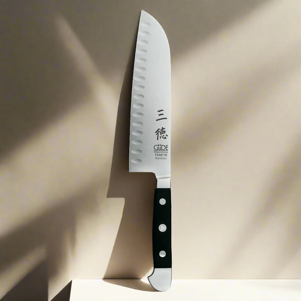 Alpha Santoku Knife With Hollow Edges - 7 inch