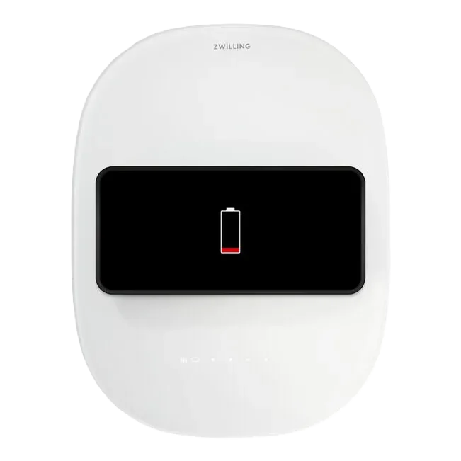 ZWILLING Enfinigy Kitchen Scale - Wireless charging feature in silver design