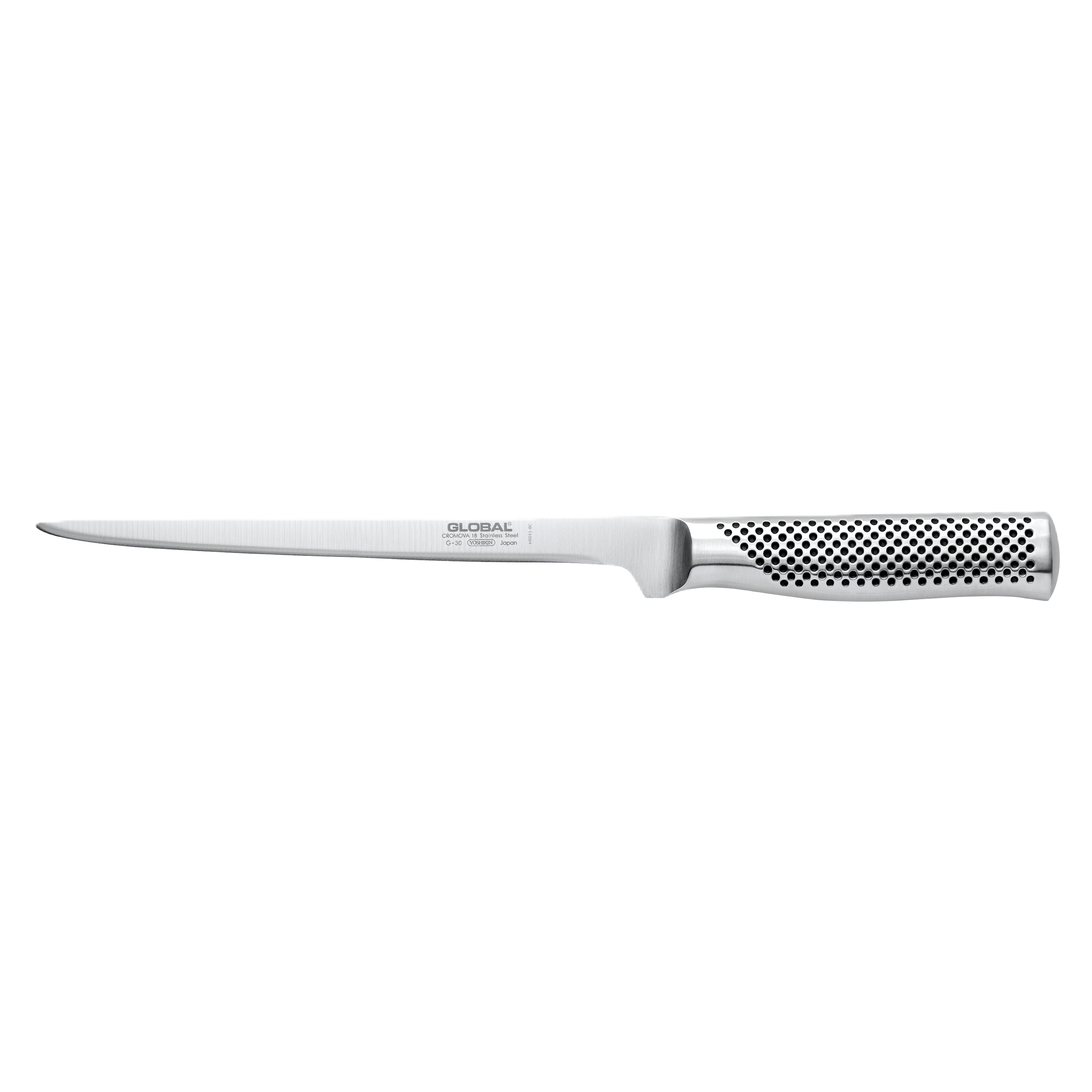 GLOBAL Swedish Filet Knife 8.3" – Flexible Blade, CROMOVA 18 Steel,Japan