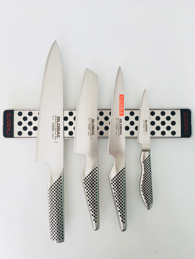 GLOBAL Magnetic Knife Rail 40cm (16") – Wall-Mounted Stainless Steel