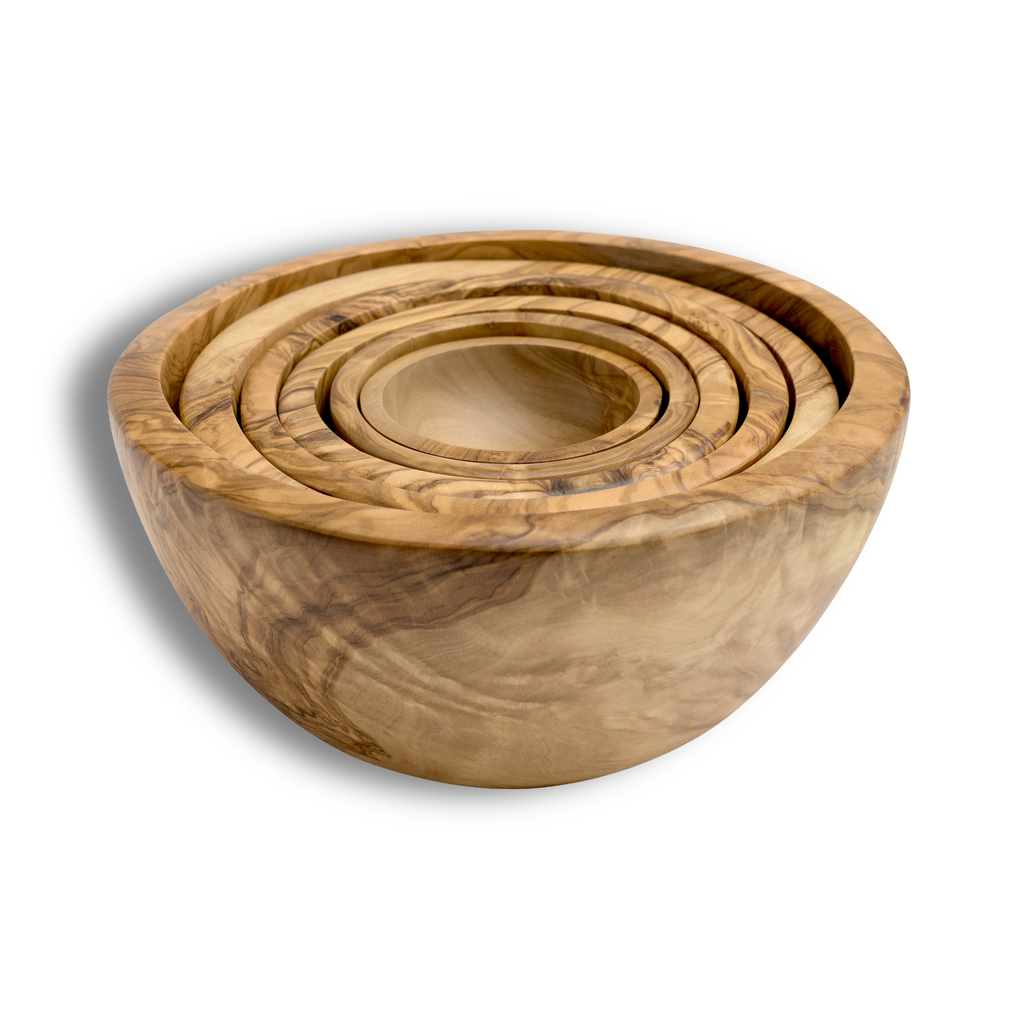 Berard Olivewood Nesting Bowls Set of 6 – Handcrafted French Serving Bowls