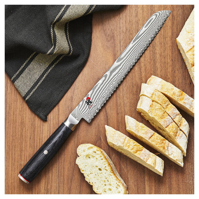Miyabi Kaizen II 5000FCD 9.5″ Bread Knife – FC61 Core, 48‑Layer Damascus Steel
