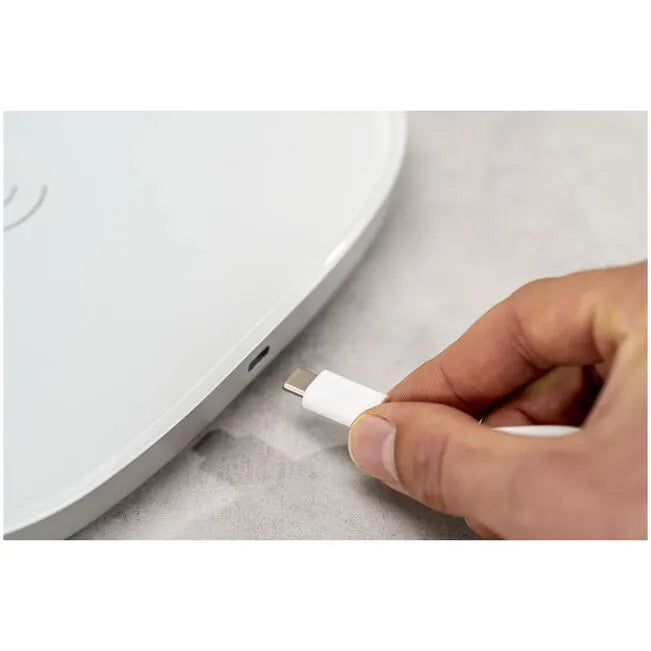 Hand plugging a USB-C cable into ZWILLING Enfinigy Wireless Charging Kitchen Scale - silver