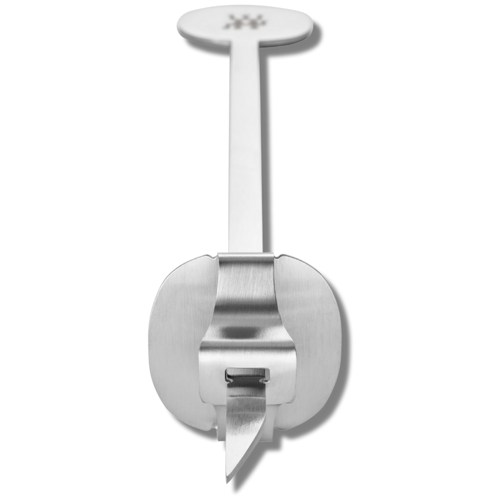 Metallic wall hook on a white background