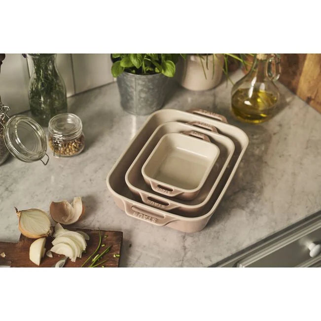 STAUB Macaron Baker Set – 3-Piece Rectangular Pastel Stoneware