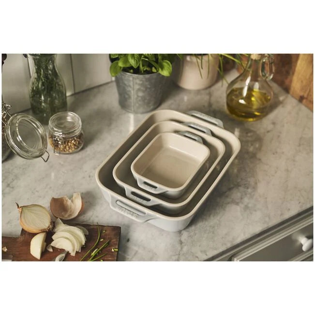 STAUB Macaron Baker Set – 3-Piece Rectangular Pastel Stoneware