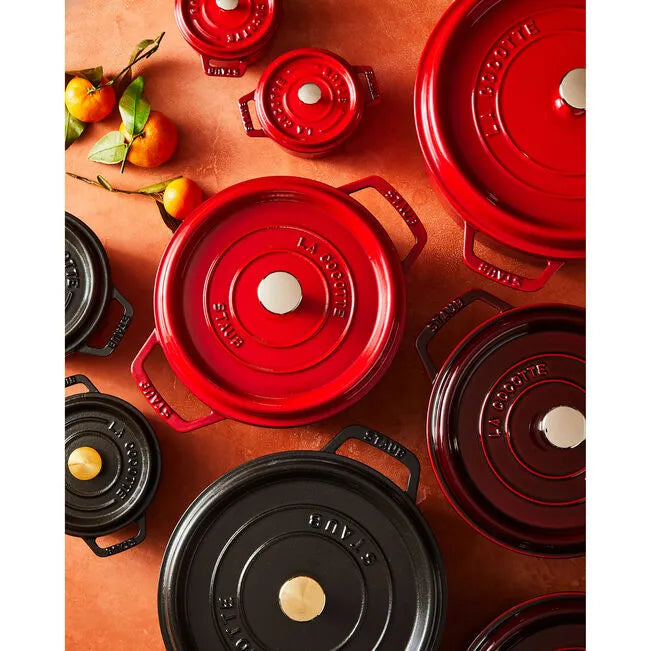 STAUB La Cocotte 5.25 L Cast Iron Round Cocotte, Cherry
