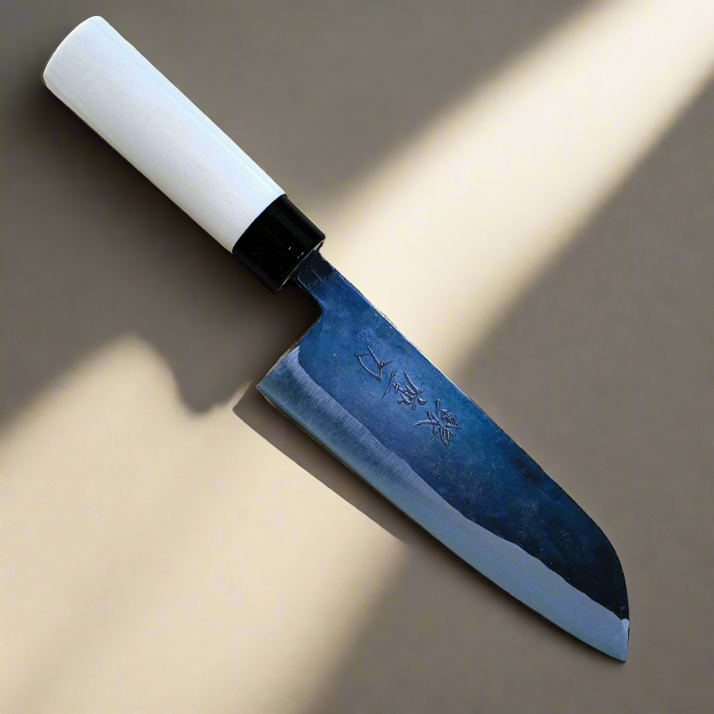 Aogami 165 | Couteau Santoku 165mm Bleu#2 Lame en fer doux | Fabriqué au Japon