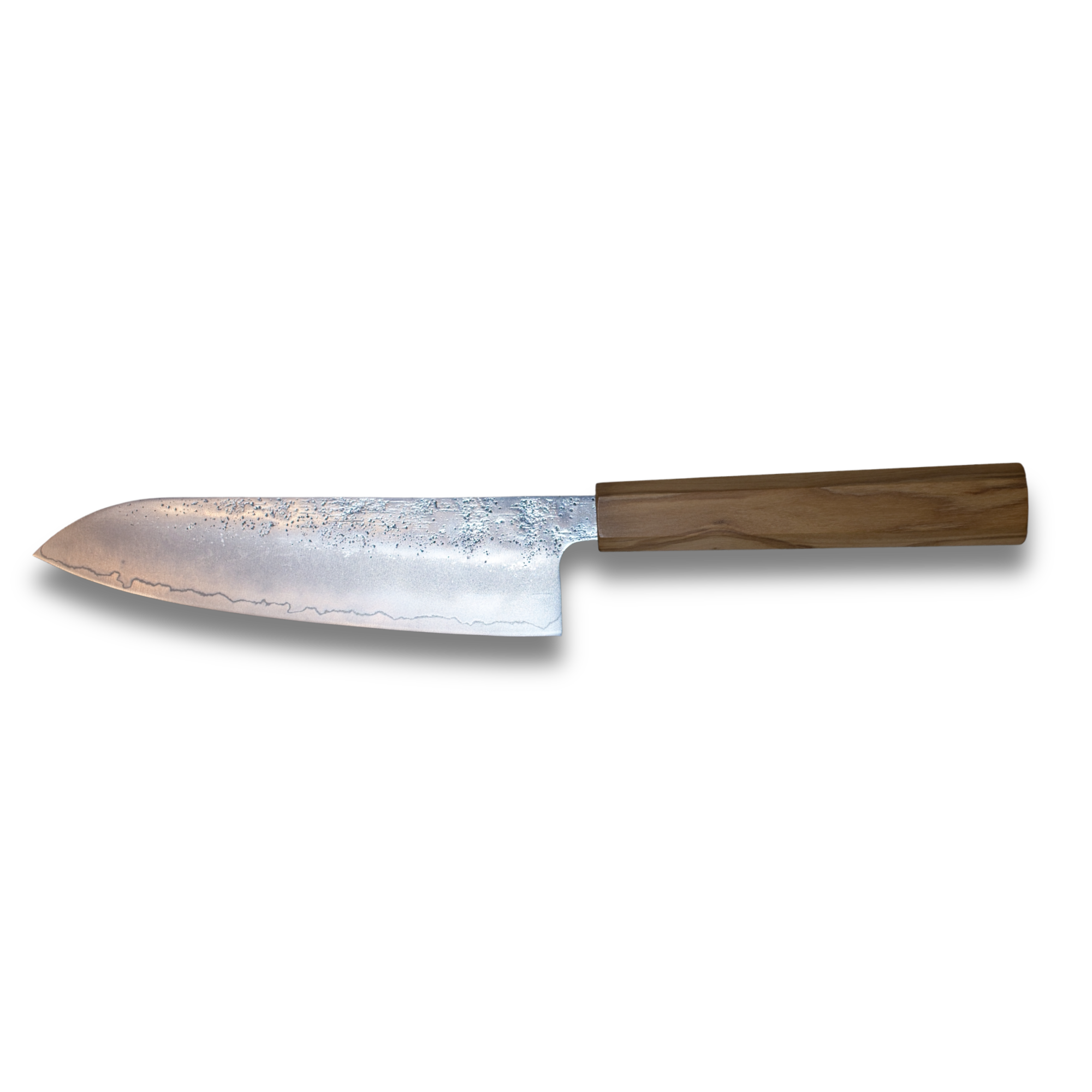 Ginrei Silver 3-Layer Nashiji Santoku 170mm Olive Wood Handle