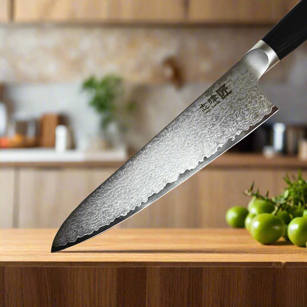 Miyako SUS 210mm Gyuto Knife | 33 Layer Damascus Steel Blade – Made in Japan