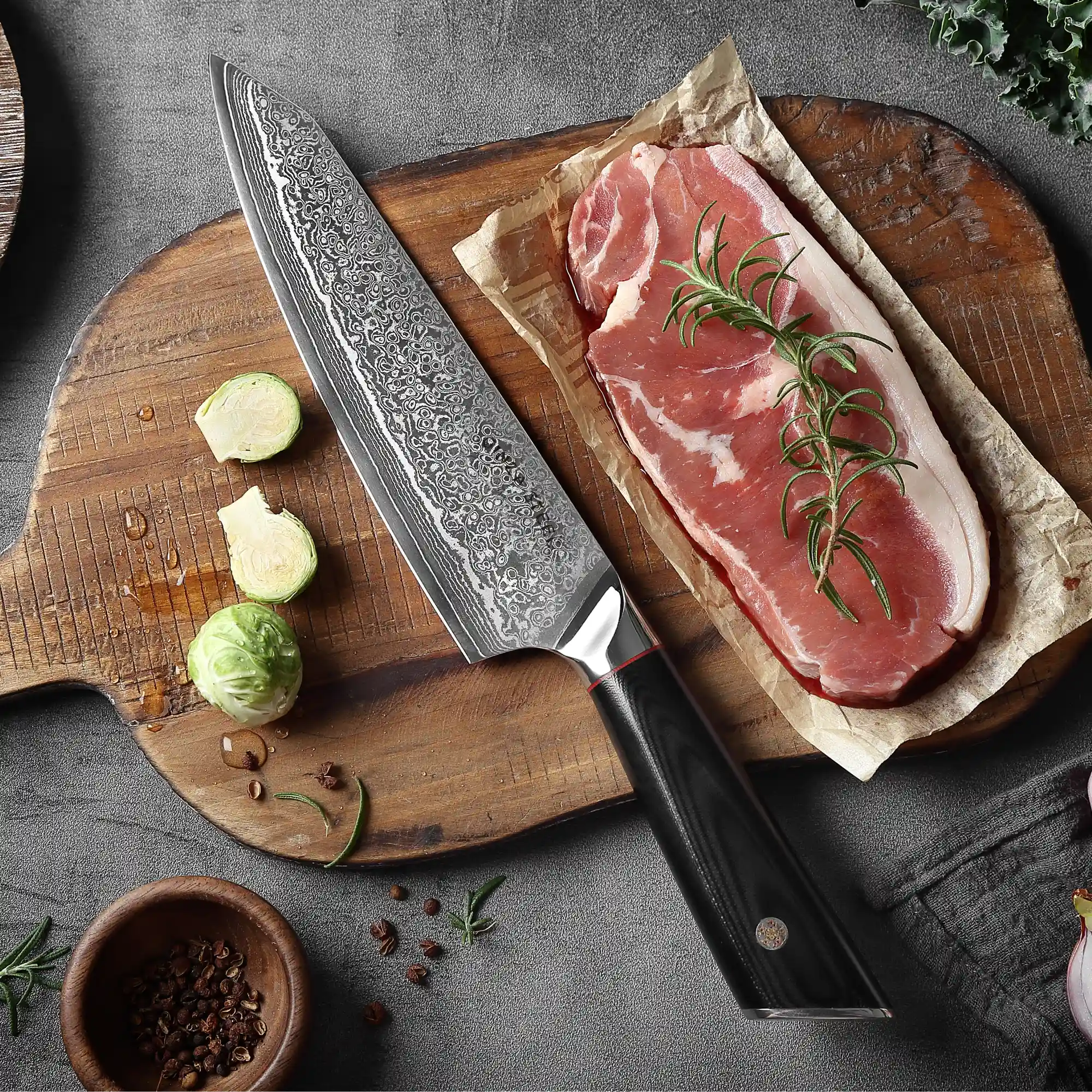 Hagakure Two - Santoku and Chef Knife Bundle | VG10 Damascus Steel