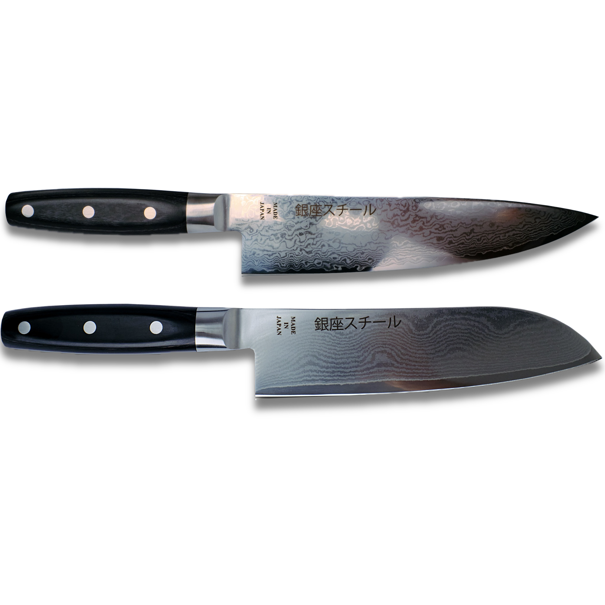 HAYAMI Essential set: Two VG10 Damascus Steel Knives, Made in Japan
