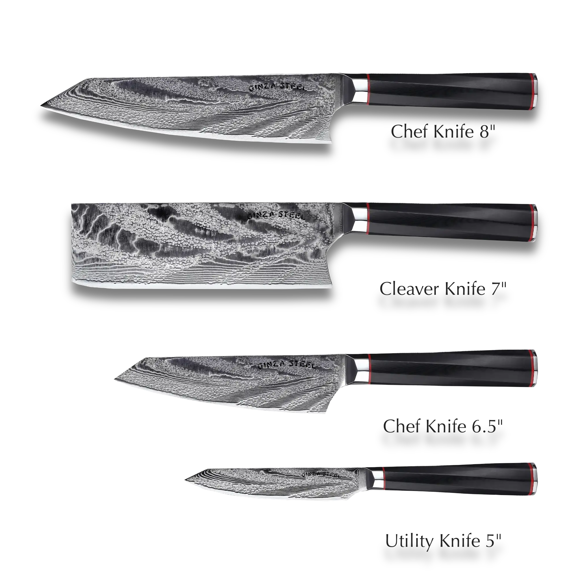 KATANA FIVE | Essential 5 pcs Knife set | 4 Knives with Magnetic Wood Block