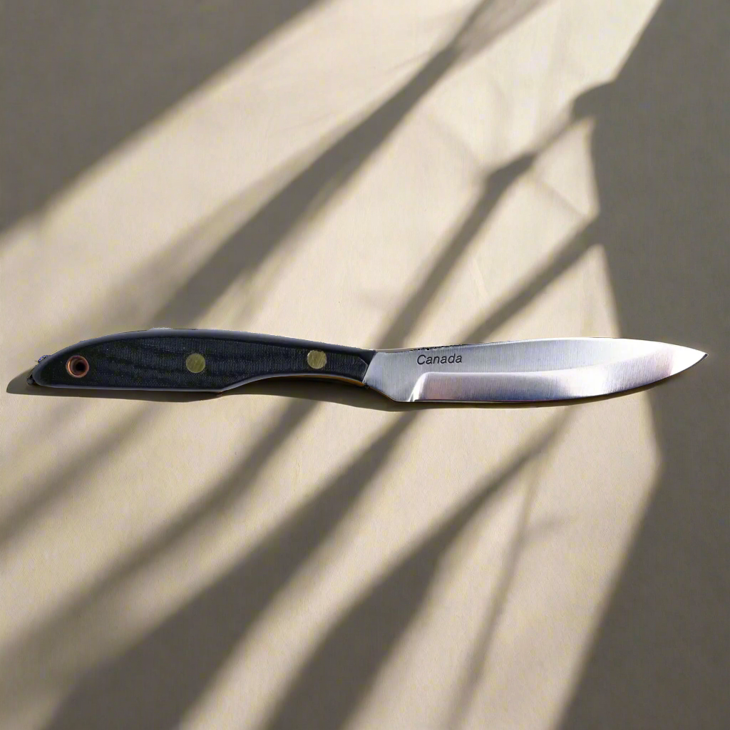 Grohmann Trout and Bird Knife Carbon Steel Blade - Black Micarta handle  | M2C Hunting Knife