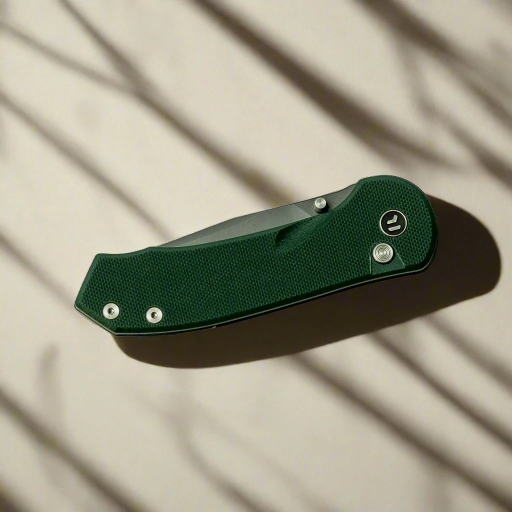 Quick Clip Folding Knife - 14C28N Steel, Military Green G10