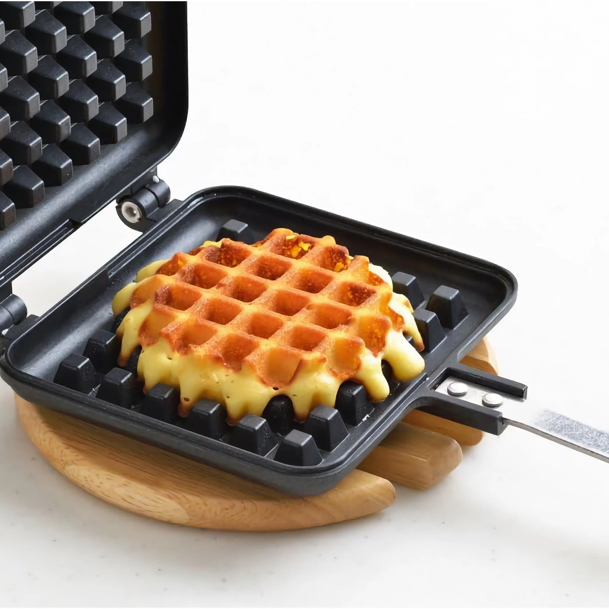 Yoshikawa Japanese Stovetop Waffle Maker – Cast Aluminum, Non-Stick (Gas Stove Only)