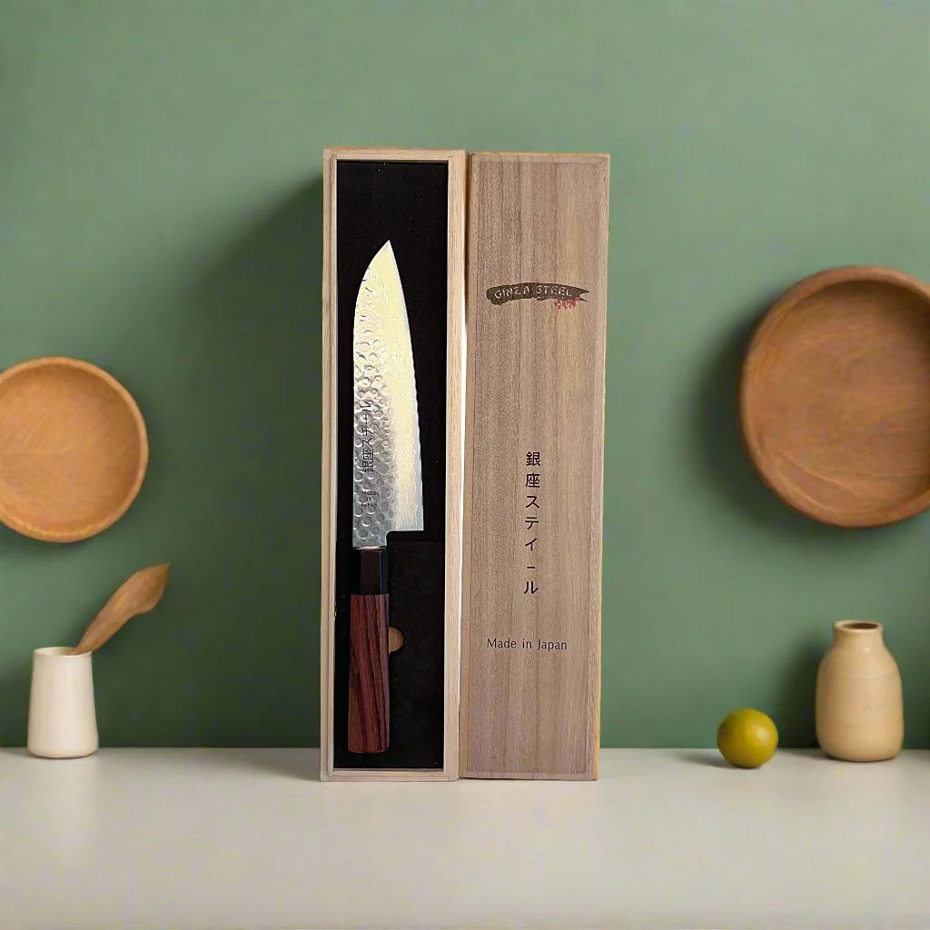 Ginza Steel Takayama 180 - Santoku Knife 180mm Blade | Japan