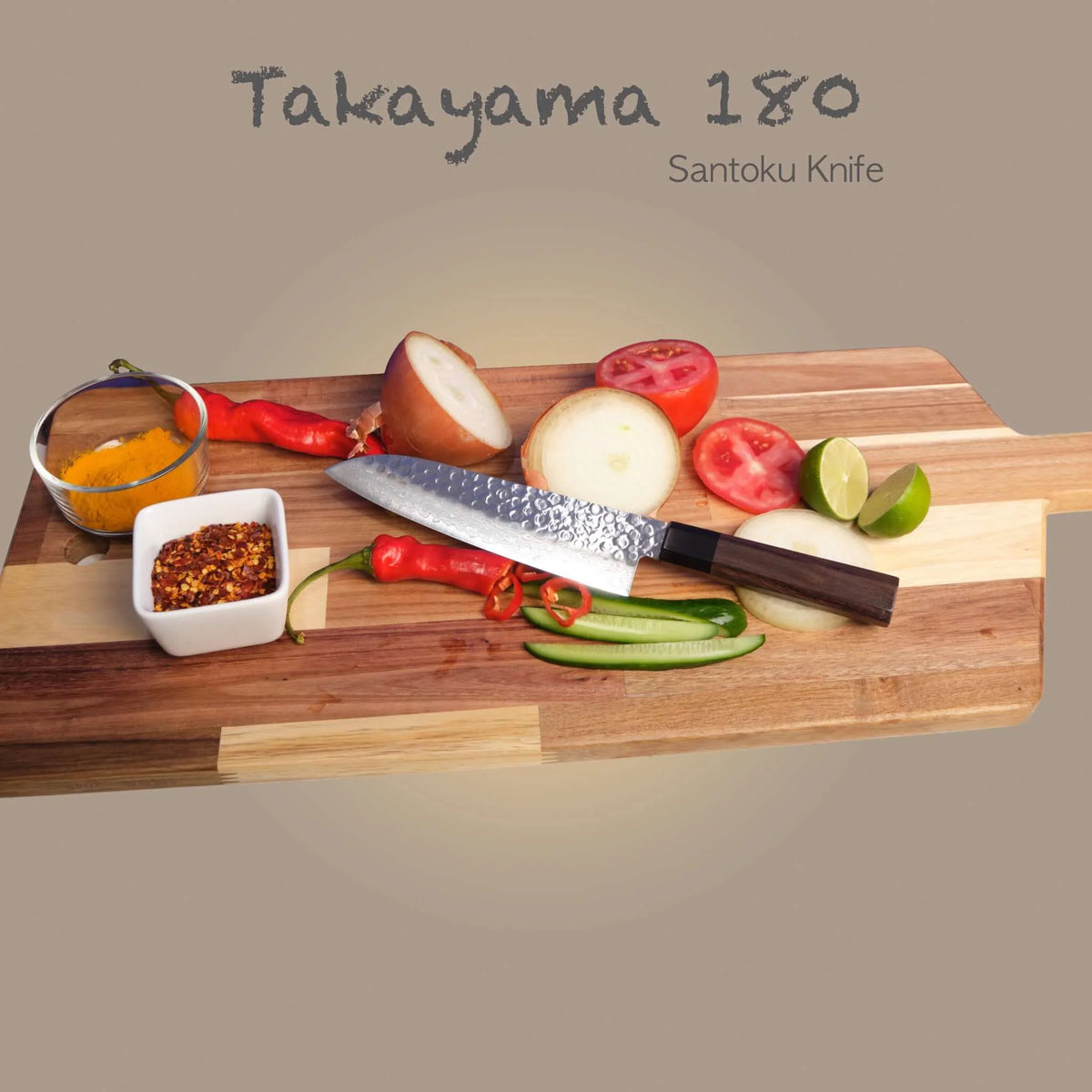 Ginza Steel Takayama 180 - Santoku Knife 180mm Blade | Japan