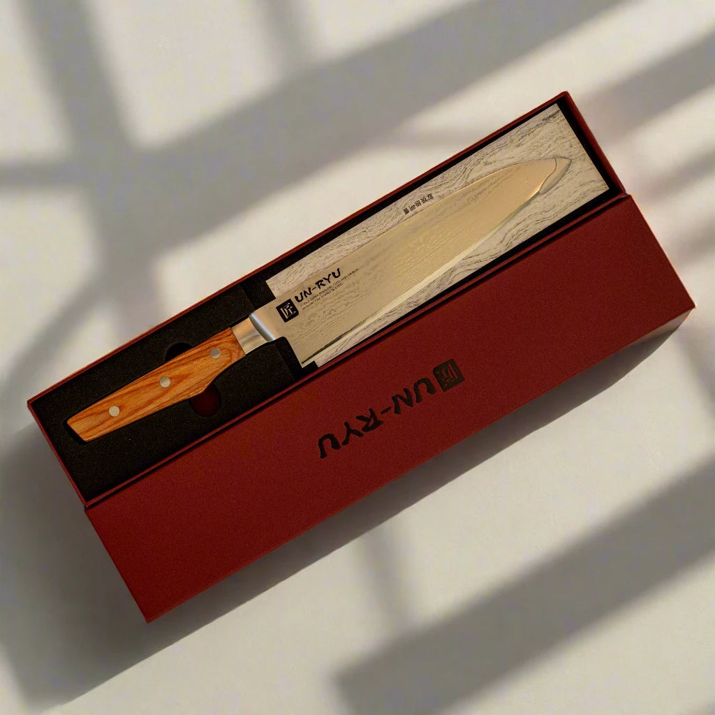 Un‑Ryu VG‑10 33‑Layer 210 mm Gyuto Knife