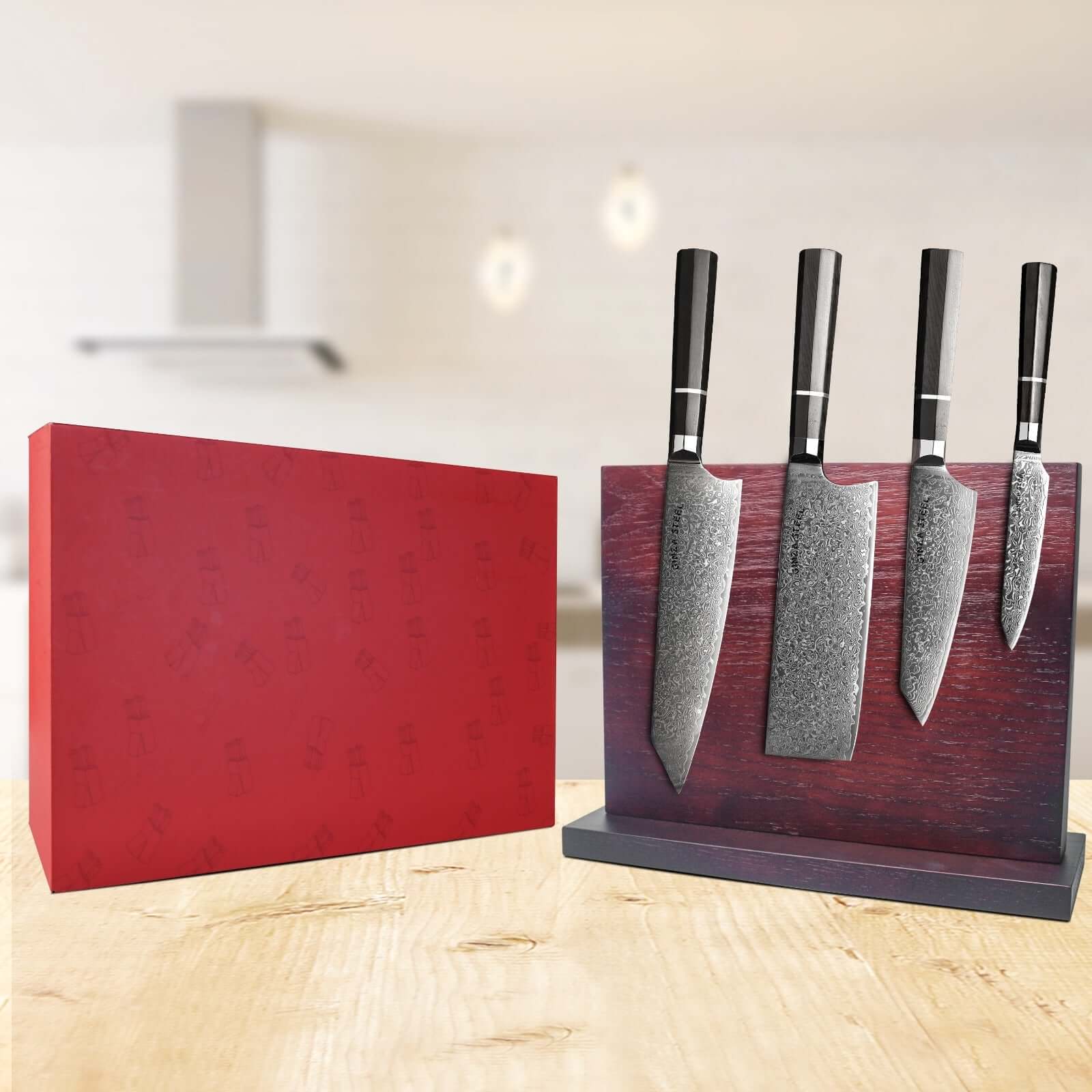 KASAI KOGATANA FIVE | Essential 5 pcs Knife set | 4 Knives with Magnetic Wood Block