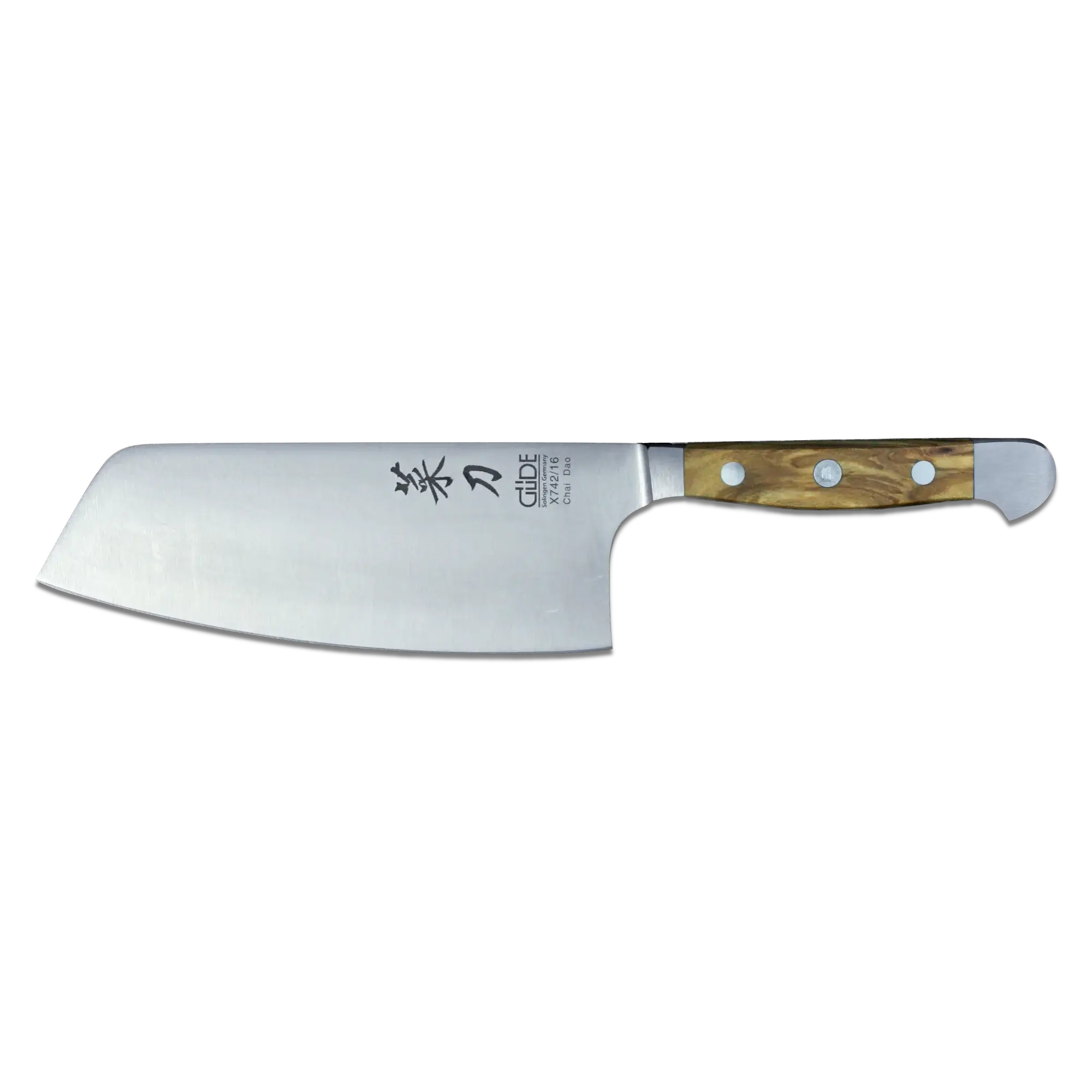 OLIVE ALPHA | Chai Dao Couteau de chef chinois 6 1/2" Lame | Acier forgé/manche en bois d'olivier