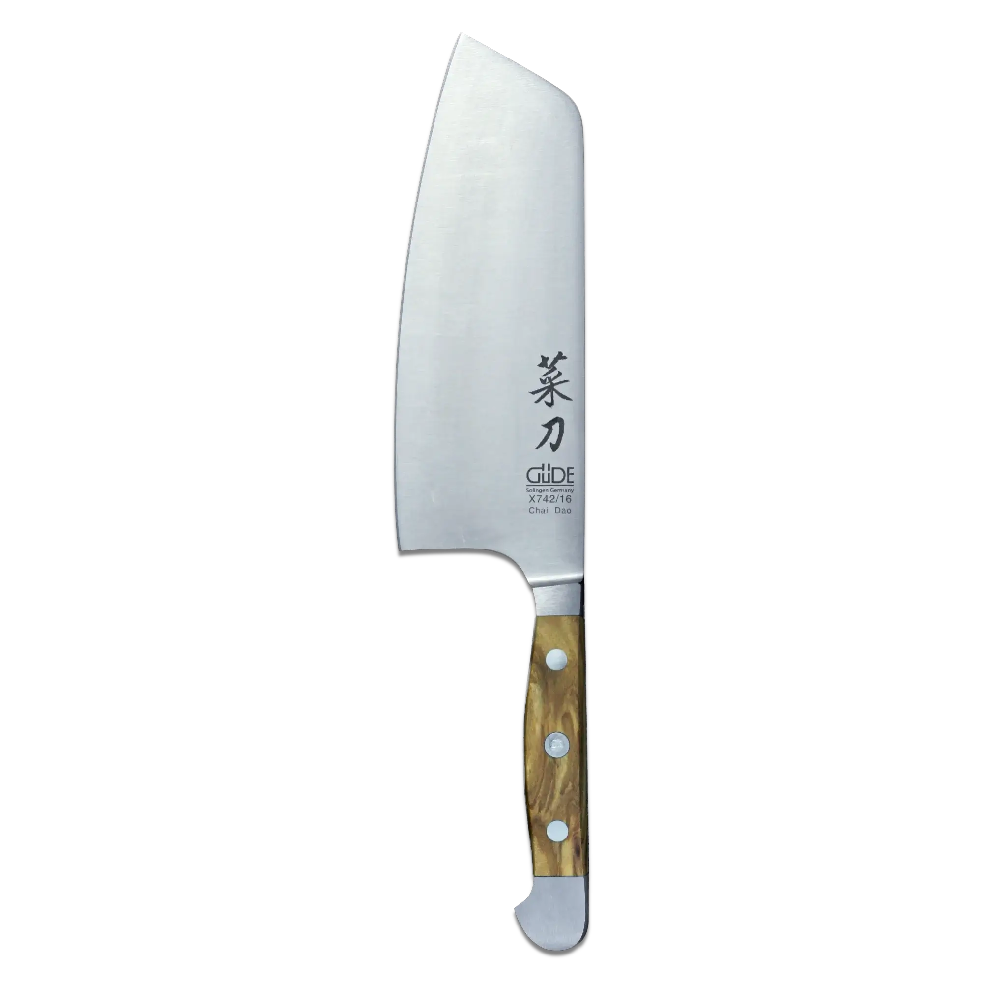 ALPHA OLIVE | Chai Dao Chinese Chef Knife 6 1/2" Blade | Forged Steel/Olive Wood Handle