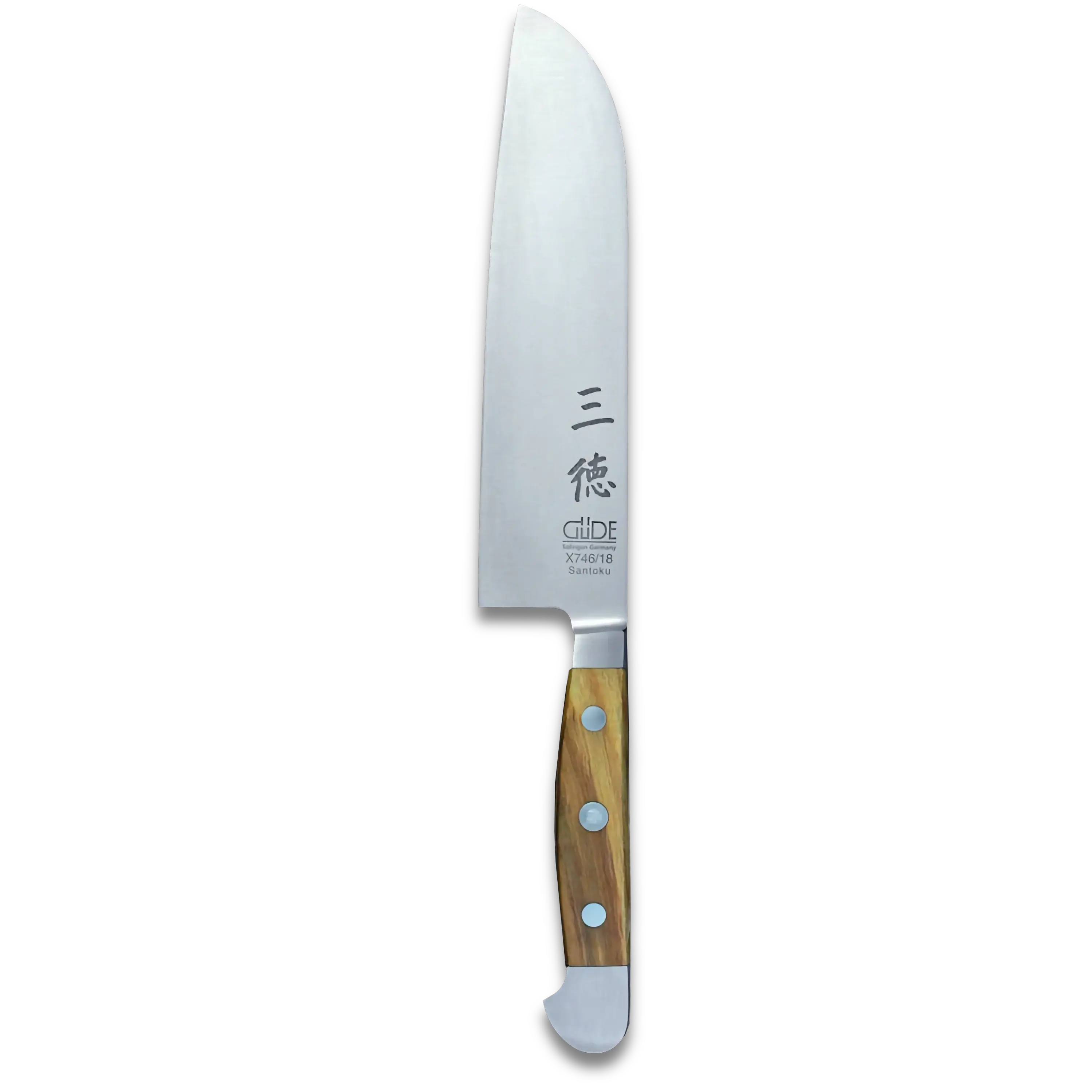ALPHA OLIVE | Santoku Knife Smooth Blade 7 inch | Forged Steel / Olive wood handle