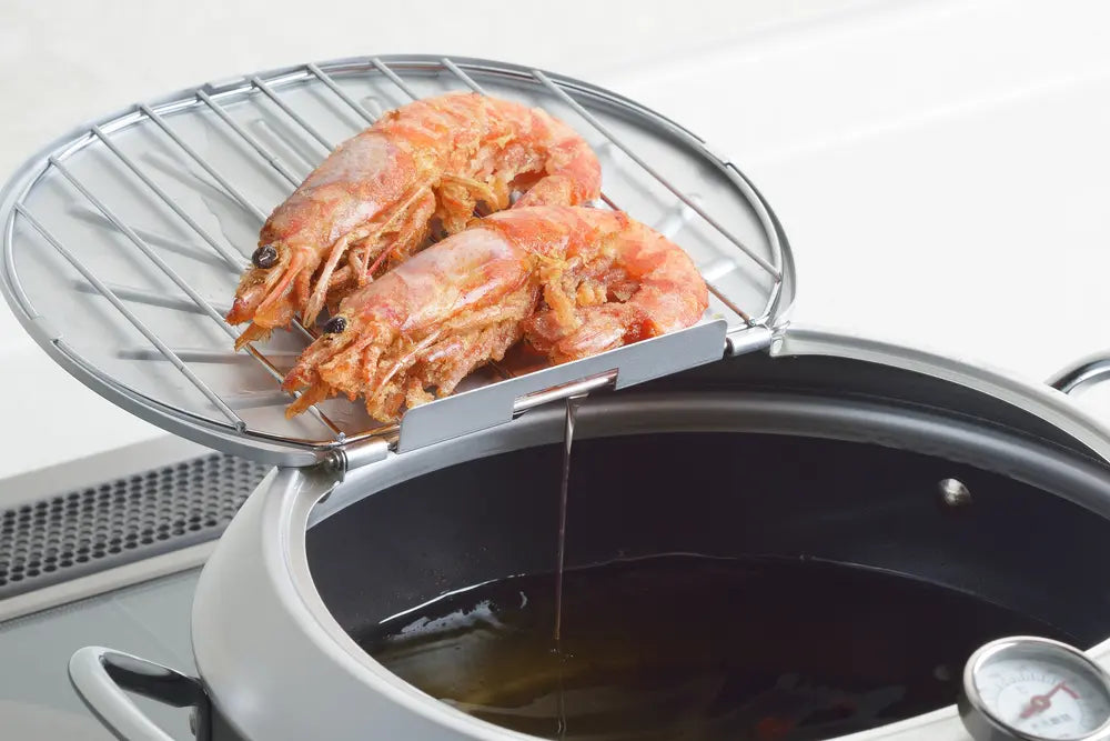 Yoshikawa GOGI Tempura Pot 24cm – Stainless Steel Drip Lid