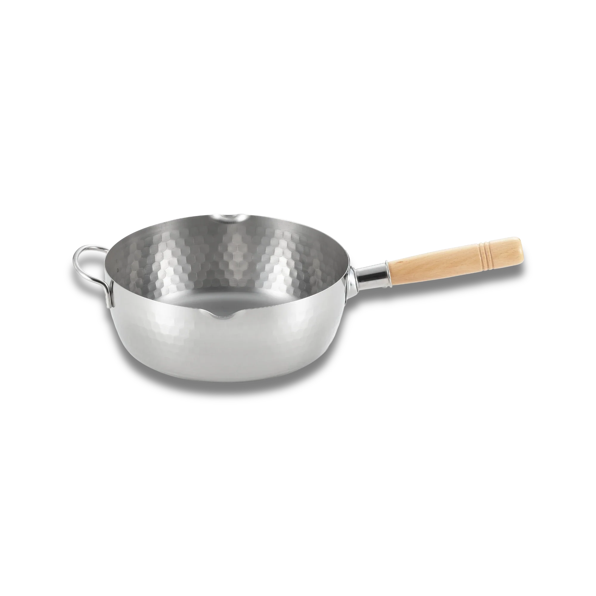 Yoshikawa Yukihira 24cm Pot Stainless Steel with Wooden Handle, handcrafted in Japan.