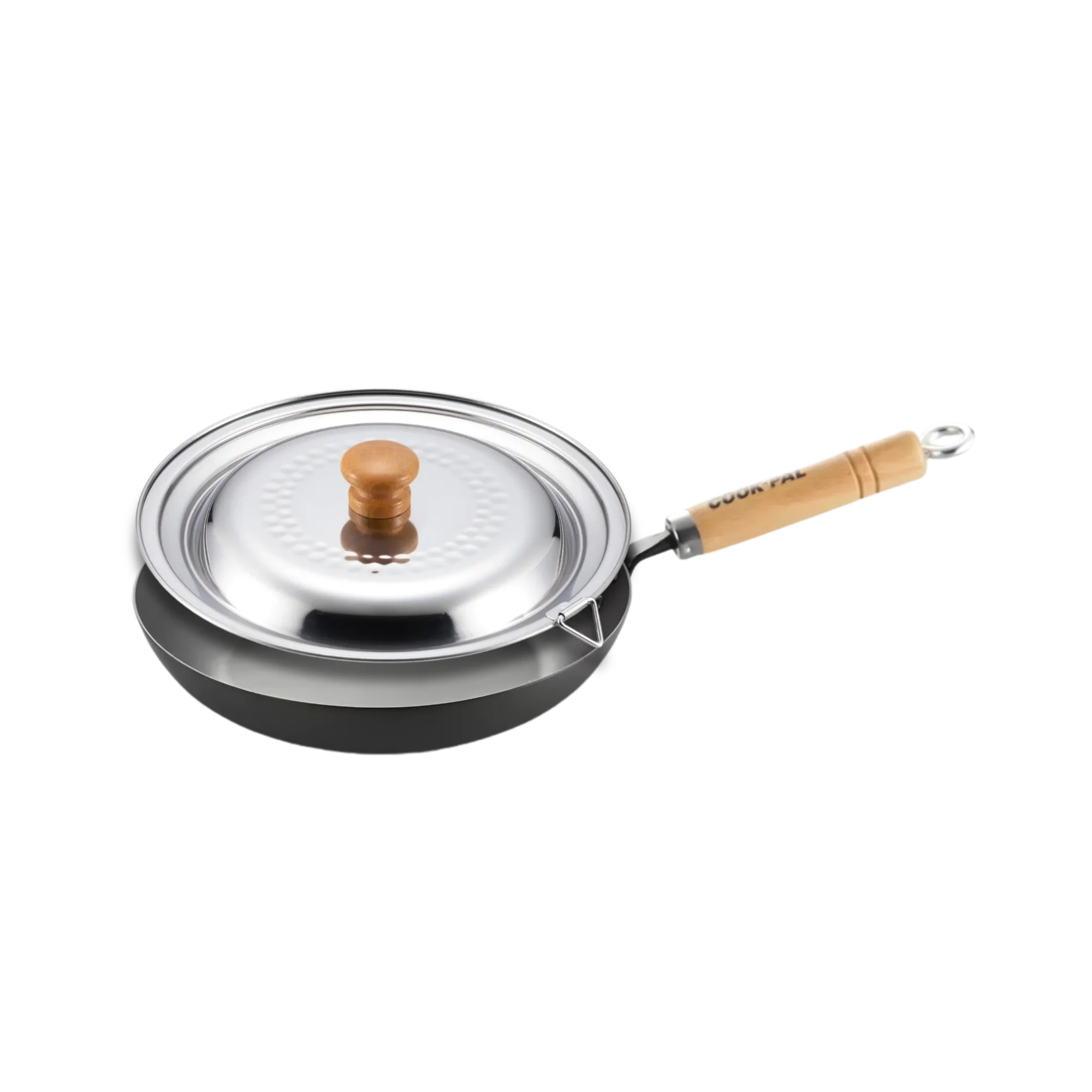 Yoshikawa Cook-Pal Ren Nitrided Carbon Steel Fry Pan 16cm with Yukihira Lid