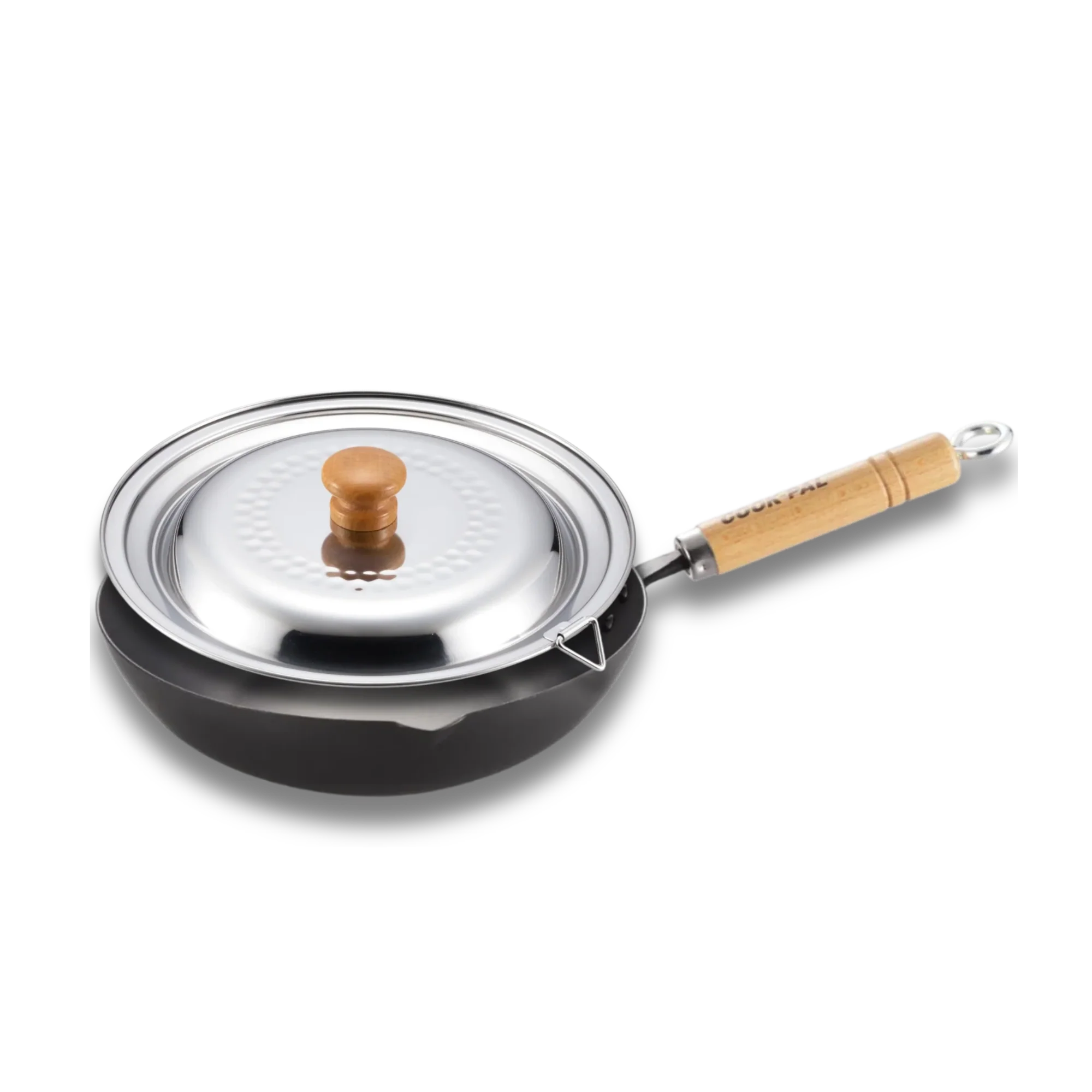 Yoshikawa Cook-Pal Ren Deep Carbon Steel Fry Pan 20cm with Yukihira Lid