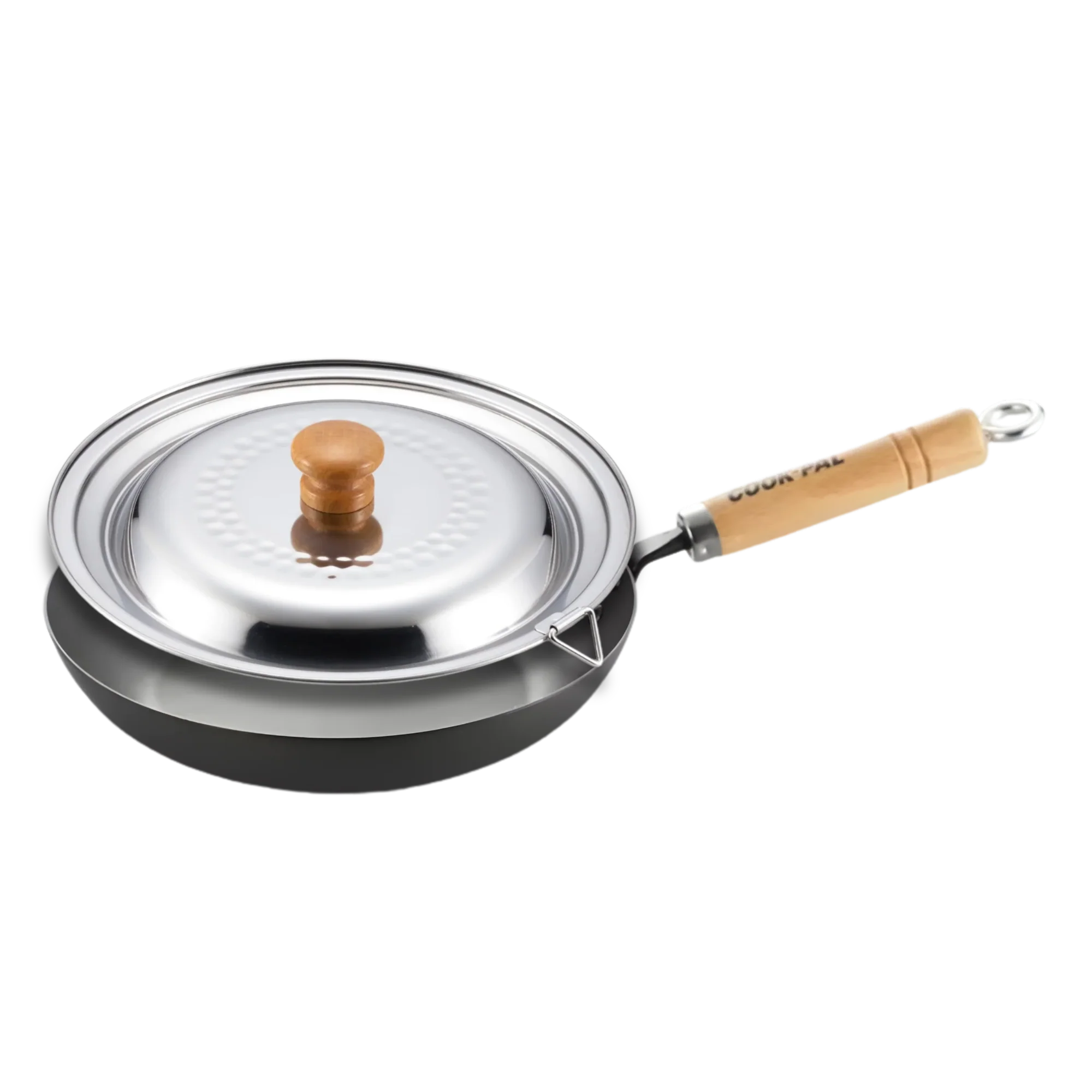 Yoshikawa Cook-Pal Ren Carbon Steel Fry Pan 20cm with Yukihira Lid