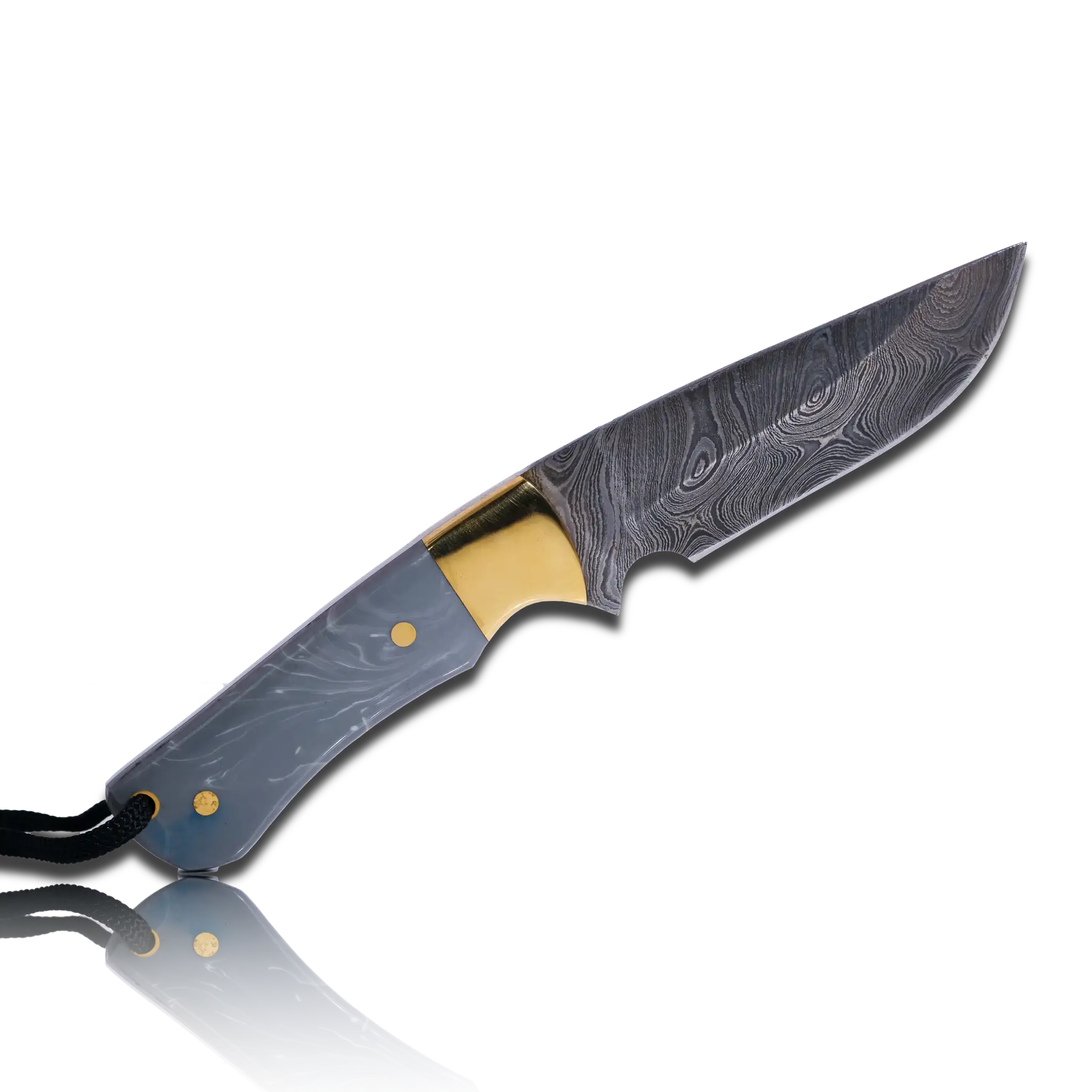 Couteau Skinner en acier damas Kaito original 22,9 cm avec étui en cuir de qualité supérieure.