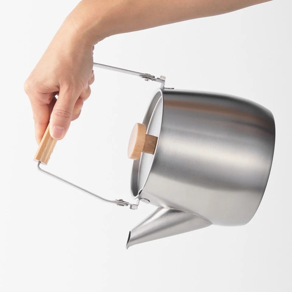 Yoshikawa Aikata Stainless Steel Kettle 1.8L – Natural Wood Handle | Japan