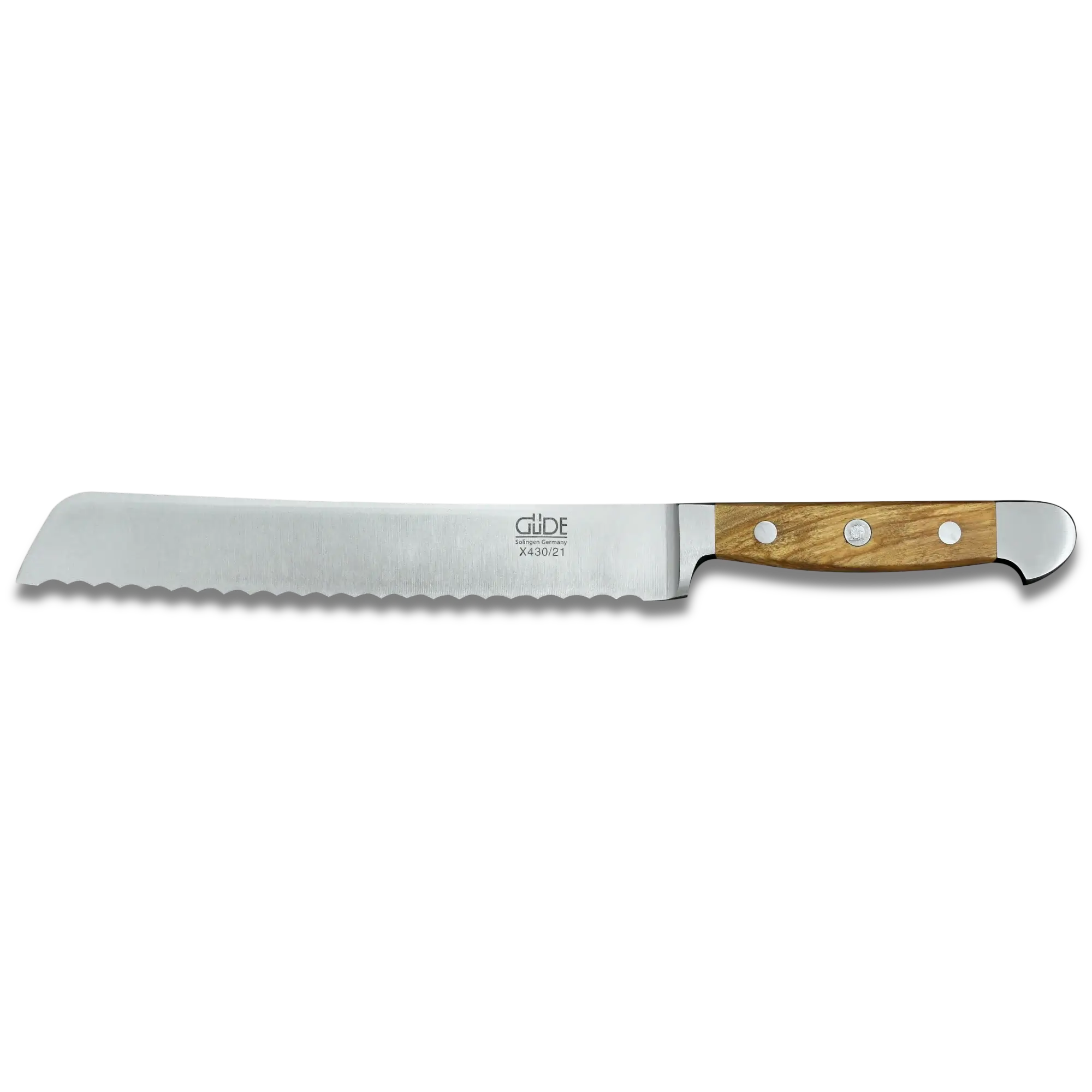 ALPHA OLIVE | Bread Knife 8" Blade | Hand Forged / Olive wood handle
