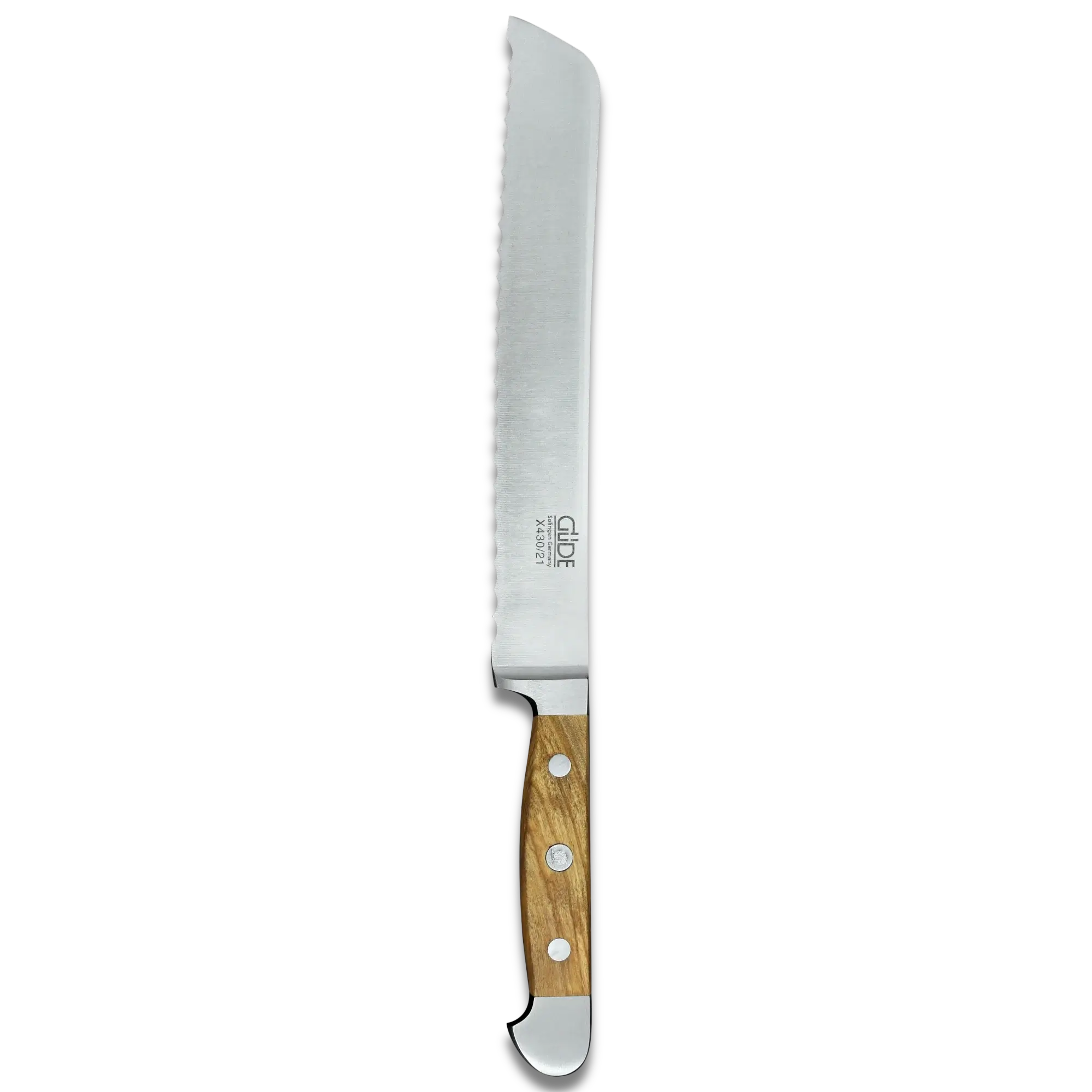ALPHA OLIVE | Bread Knife 8" Blade | Hand Forged / Olive wood handle