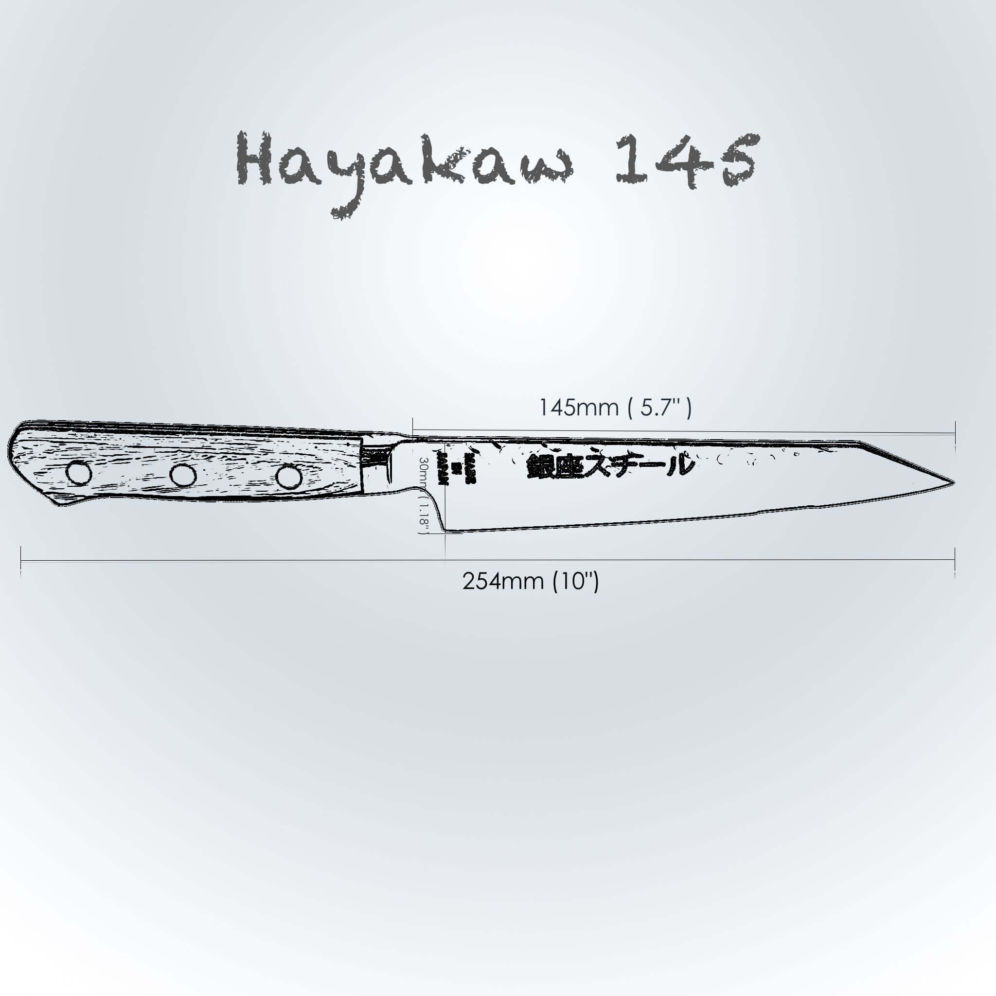 Hayakawa 145- Kiritsuke Petty Knife 145mm blade