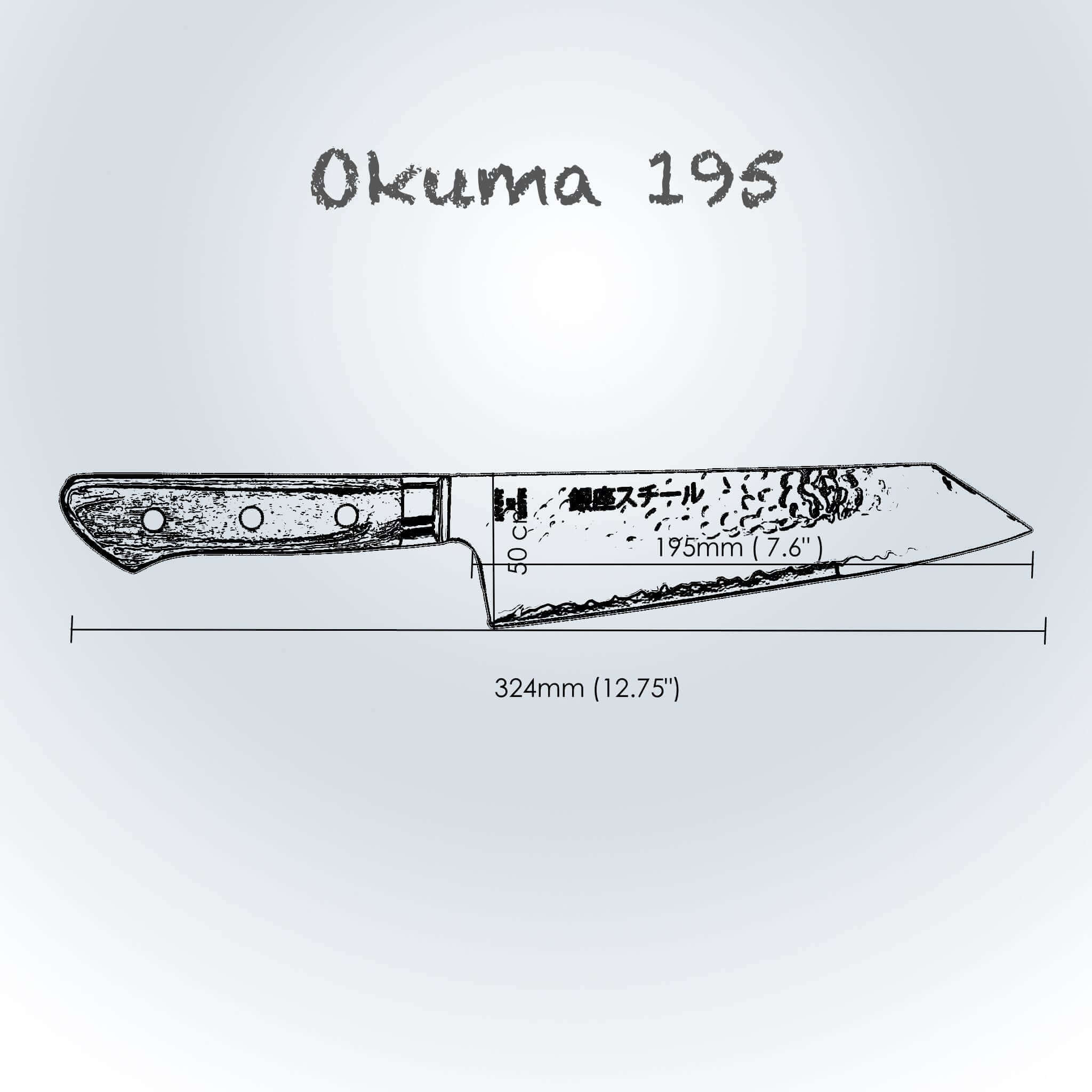 Okuma 195 --Couteau Kiritsuke Santoku 195mm