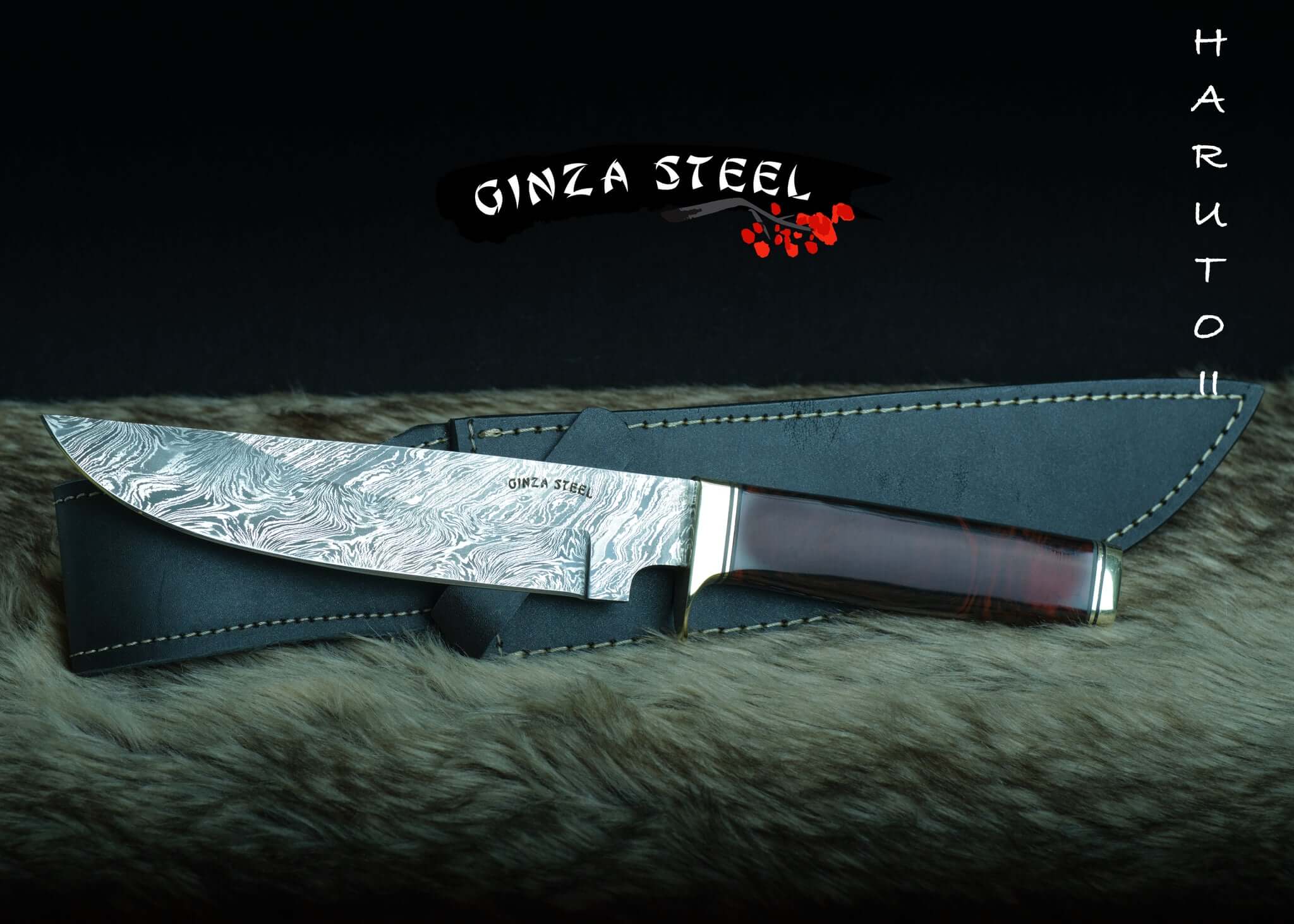 Ginza Steel Damascus steel Haruto-II Bowie knife
