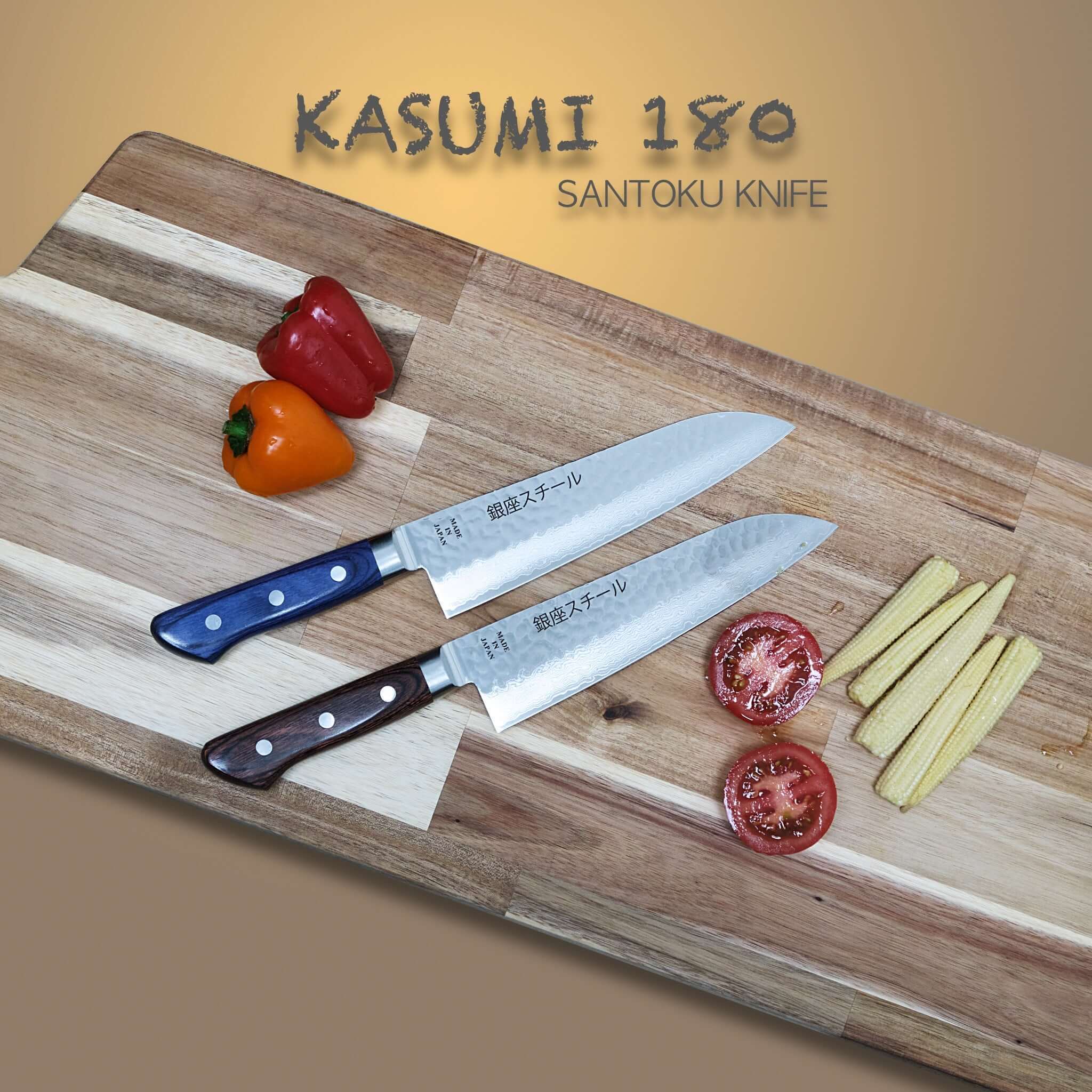 KASUMI 180- Damascus VG10 Santoku Knife 180mm-MB