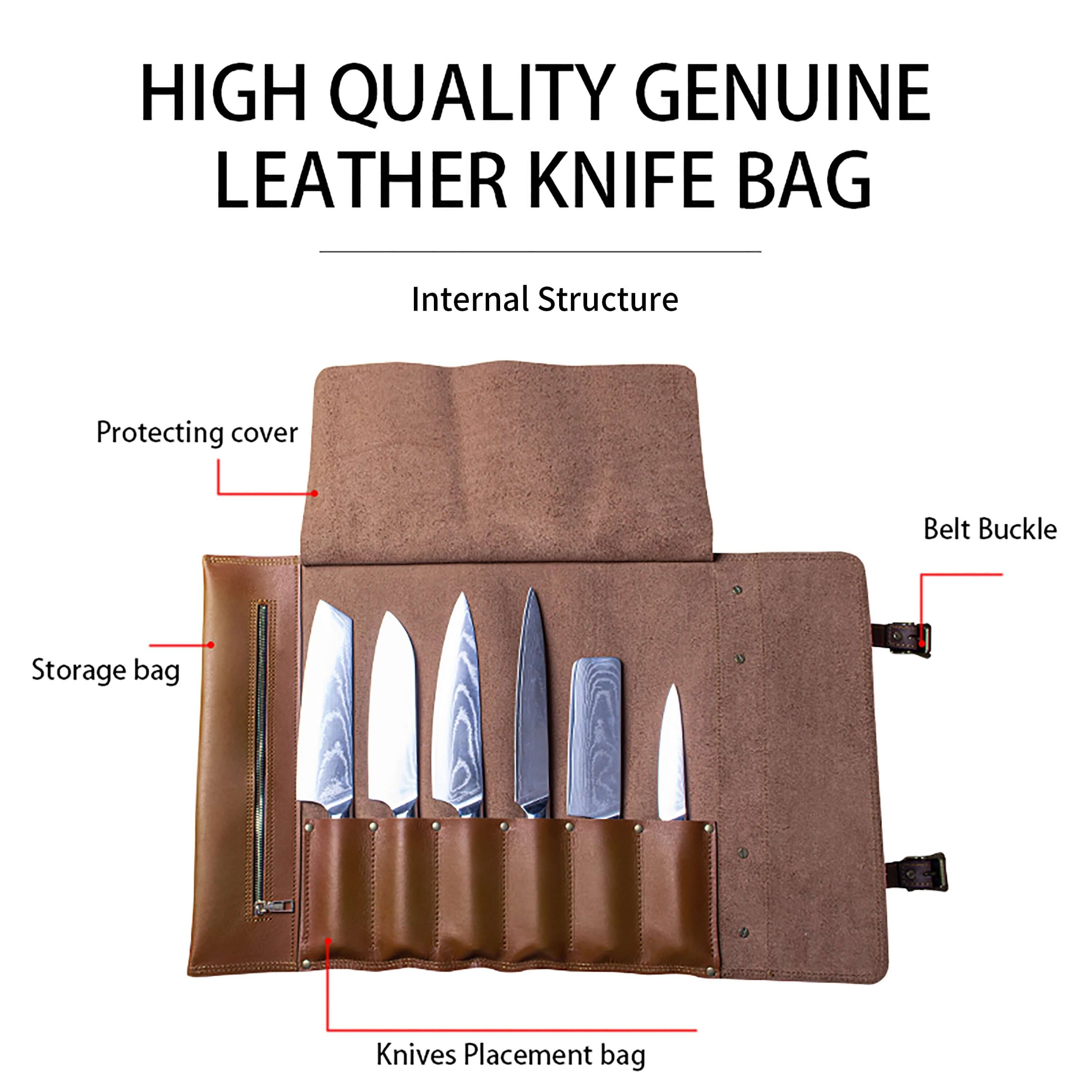 Ginza Steel Full Grain Leather | Vagabond Knife Roll