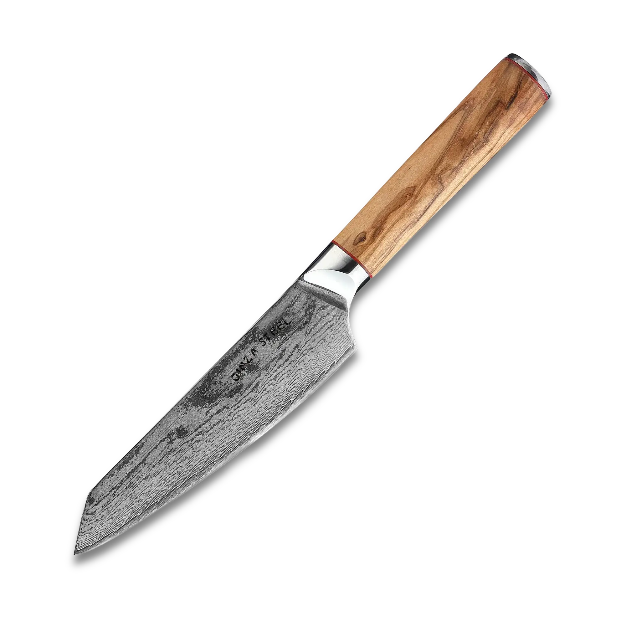 MIA 17 Chef Knife 6.5 " Damascus AUS10 Steel 67 Layer/Italian Olive Wood Handle