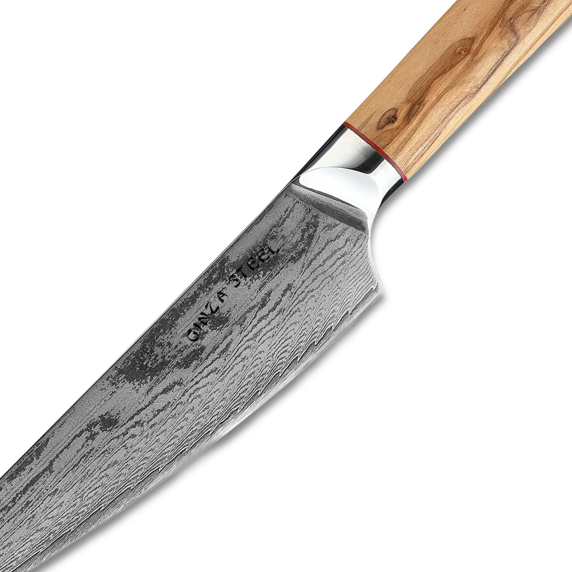 MIA 17 Couteau de chef 6,5" Acier Damas AUS10 67 couches/manche en bois d'olivier italien