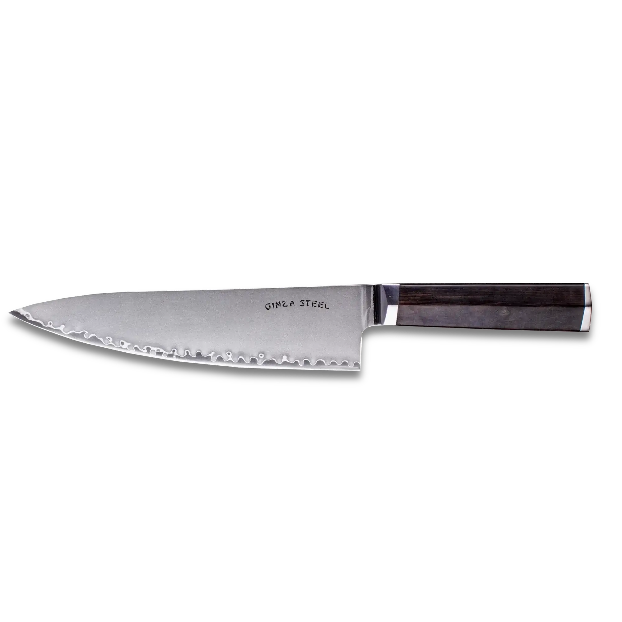 PORTIA 20 | Couteau de Chef 8" Acier Damas VG10 / Manche Bois d'Ebène
